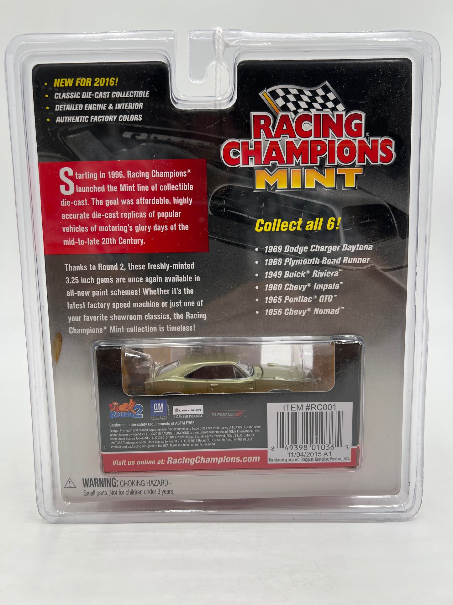 2016 Racing Champions Mint #1 1969 Dodge Charger Daytona Green 180i