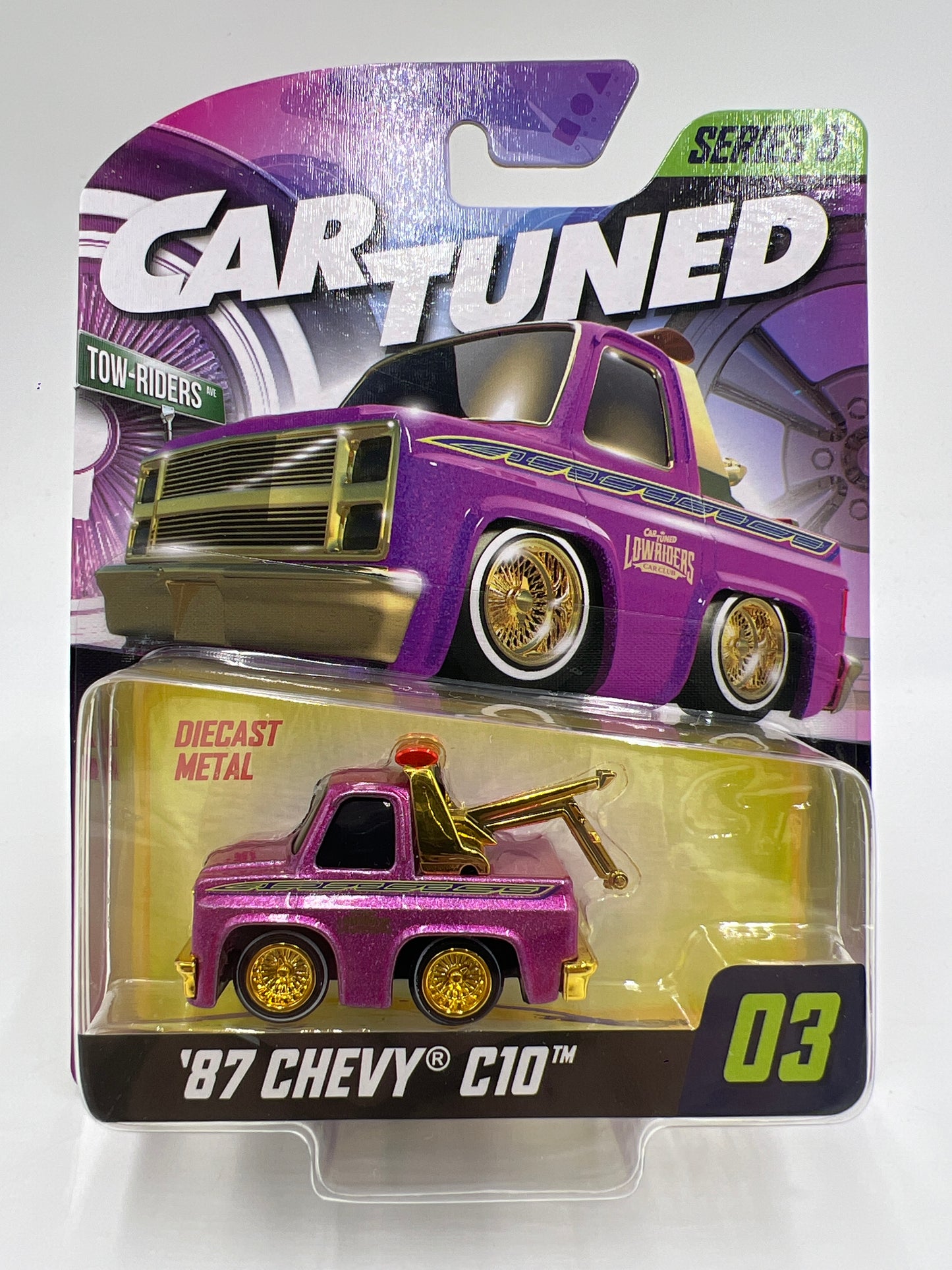2025 MGA Car Tuned Series 8 #3 87 Chevy C10 Pink 183C
