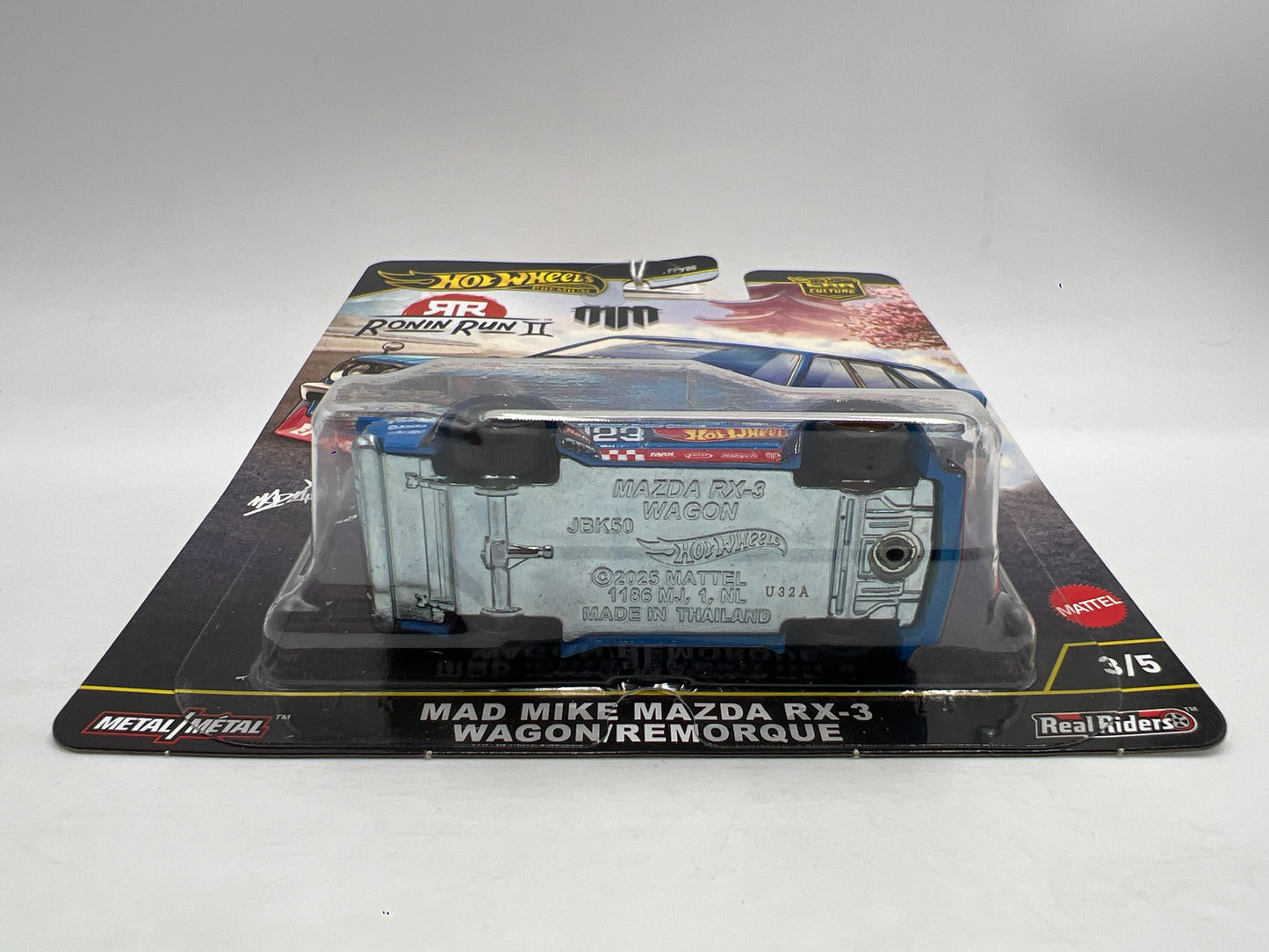 2025 Hot Wheels Premium Ronin Run II #3 Mad Mike Mazda RX-3 Wagon Blue 259i