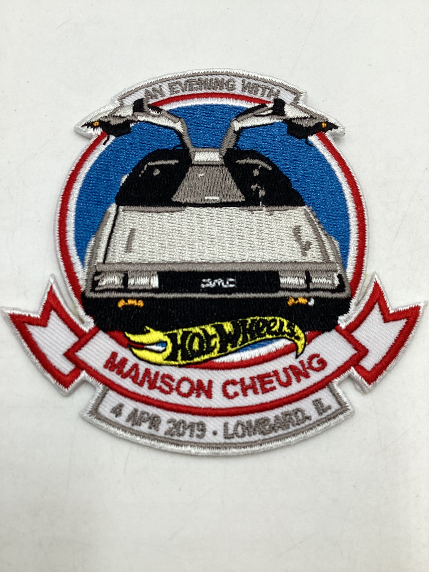 Hot wheels 2019 19th Nationals Lombard IL Dinner 1981 Delorean DMC 12 Patch