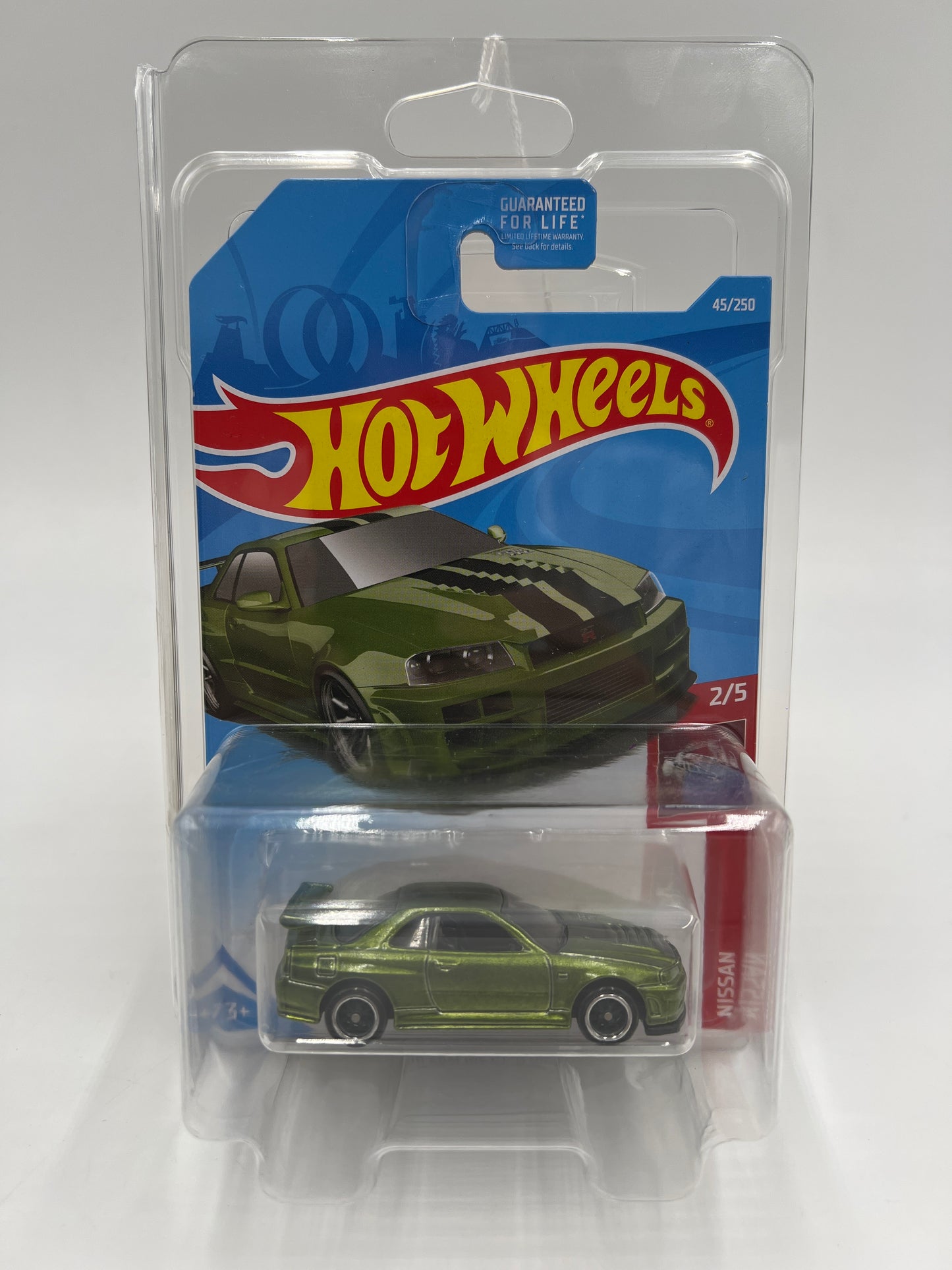 2019 Hot Wheels #45 Super Treasure Hunt Nissan Skyline GT-R BNR34 Green W/Protector