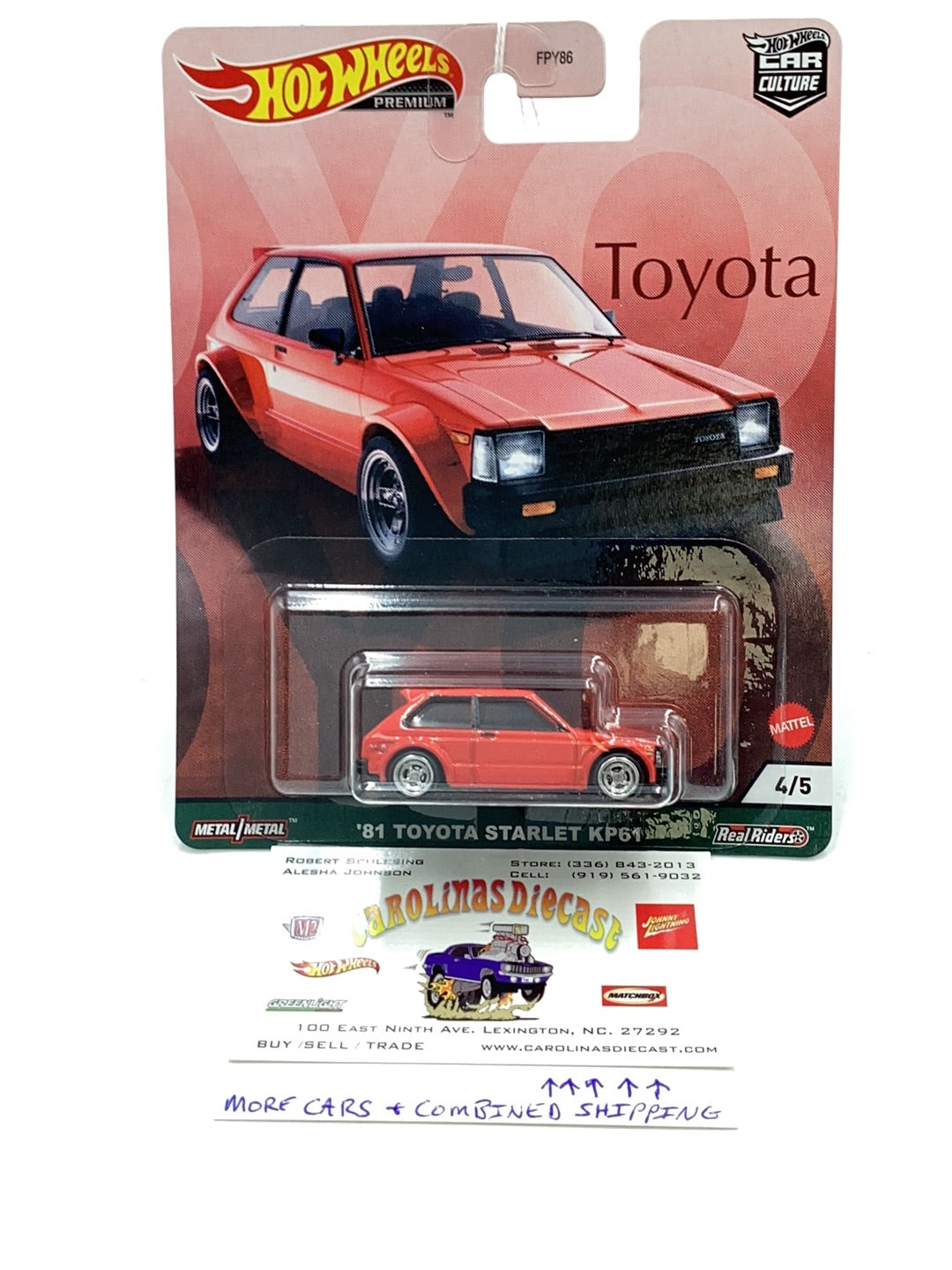 Hot wheels ‘81 Toyota Starlet KP61 244A