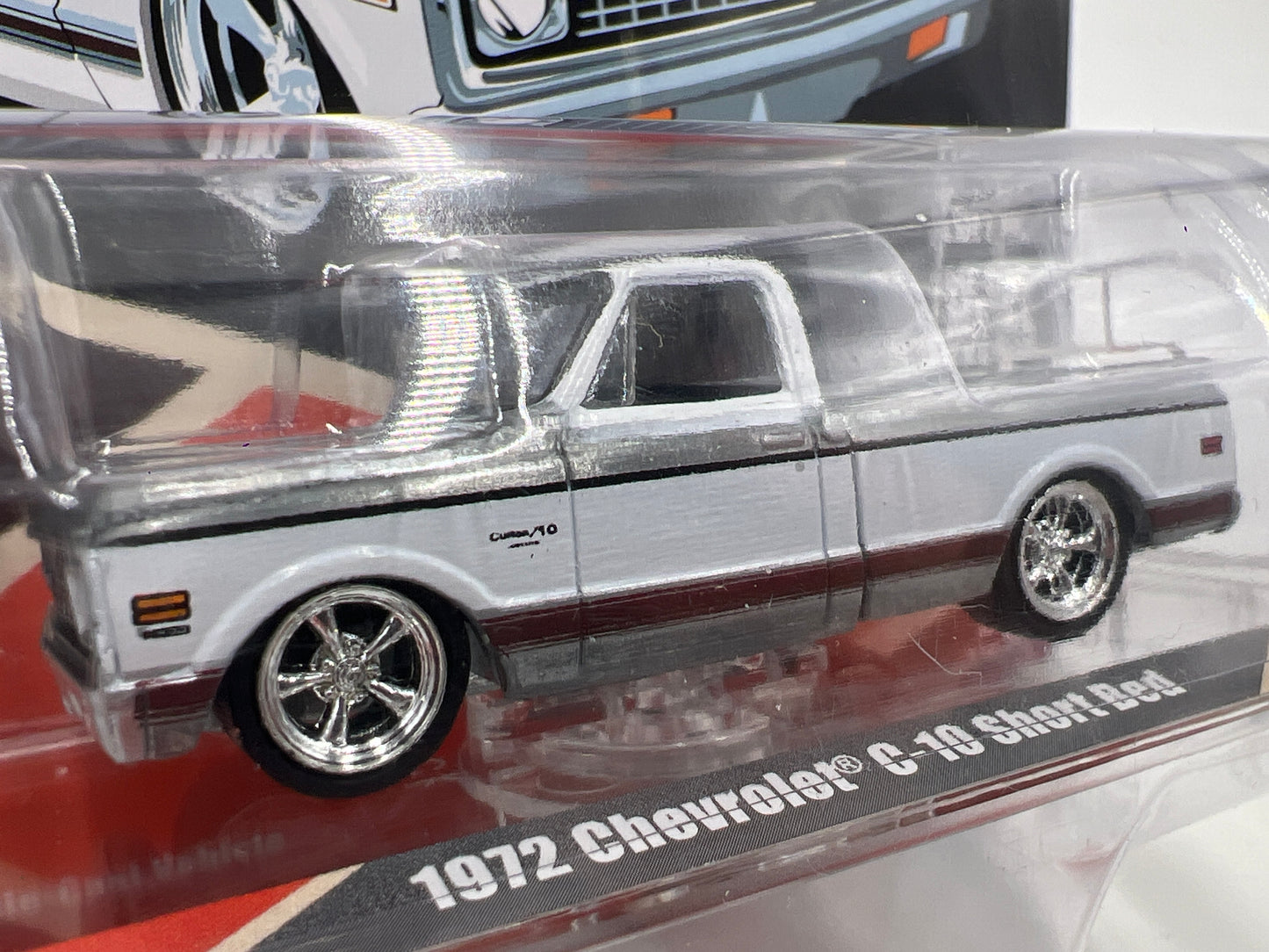 Greenlight Mijo Exclusives RAW CHASE 1972 Chevrolet C10 Short Bed Orange
