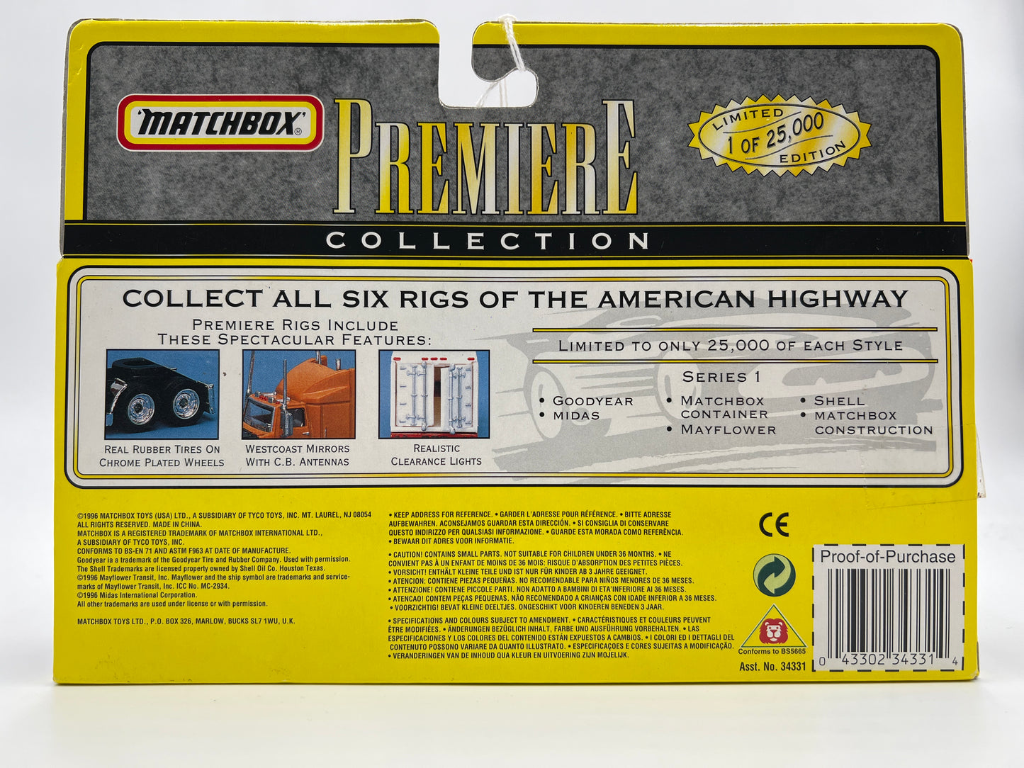 Matchbox Premiere Rigs Series 1 Ford Aeromax Goodyear