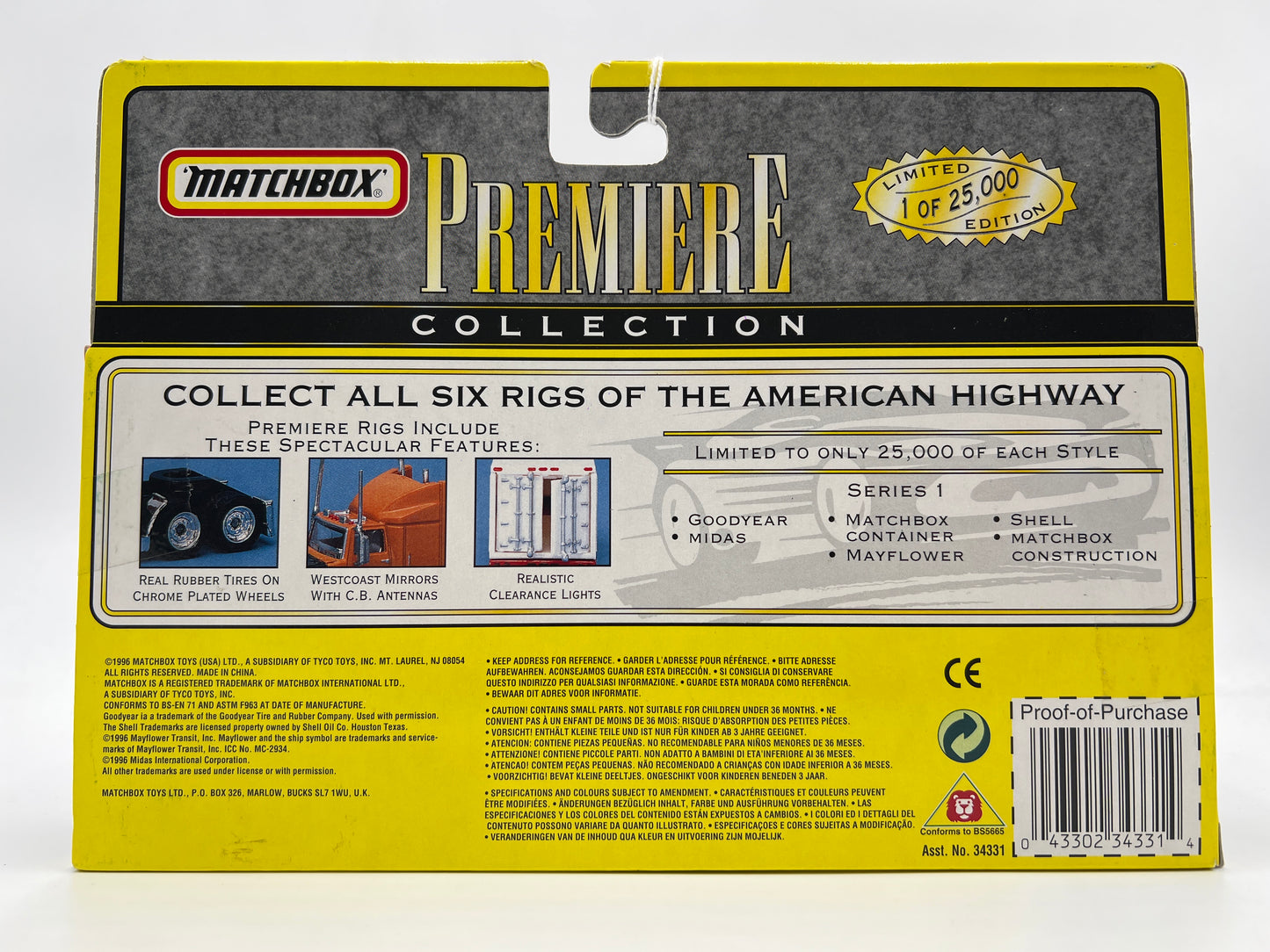 Matchbox Premiere Rigs Series 1 Kenworth C.O.E Mayflower