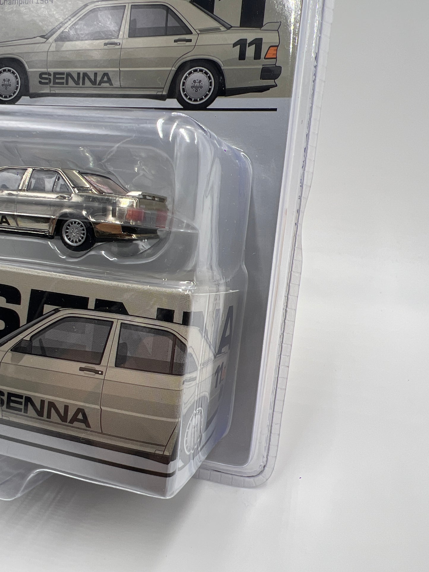 Tarmac Works Mijo Exclusives CHASE Mercedes-Benz 190 E 2.3-16 Senna Race Of Champion 1984