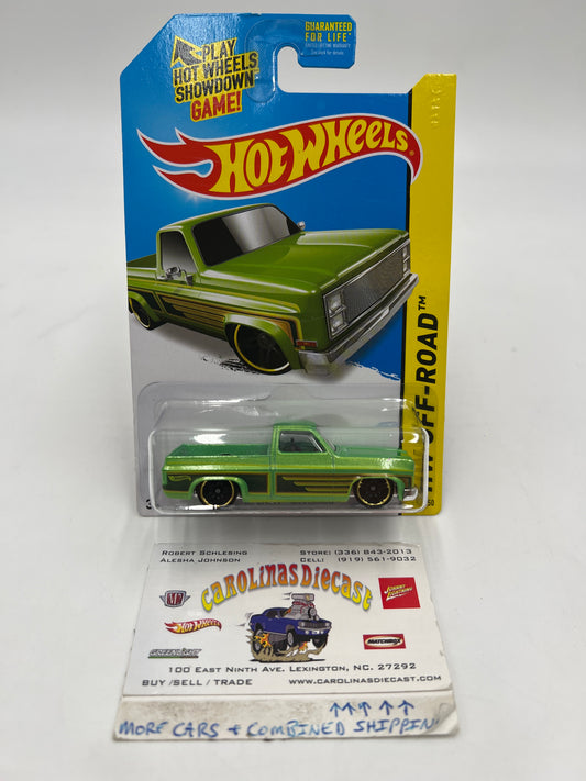 2014 Hot Wheels Off-Road #136 83 Chevy Silverado Green Kmart Exclusive W/Protector