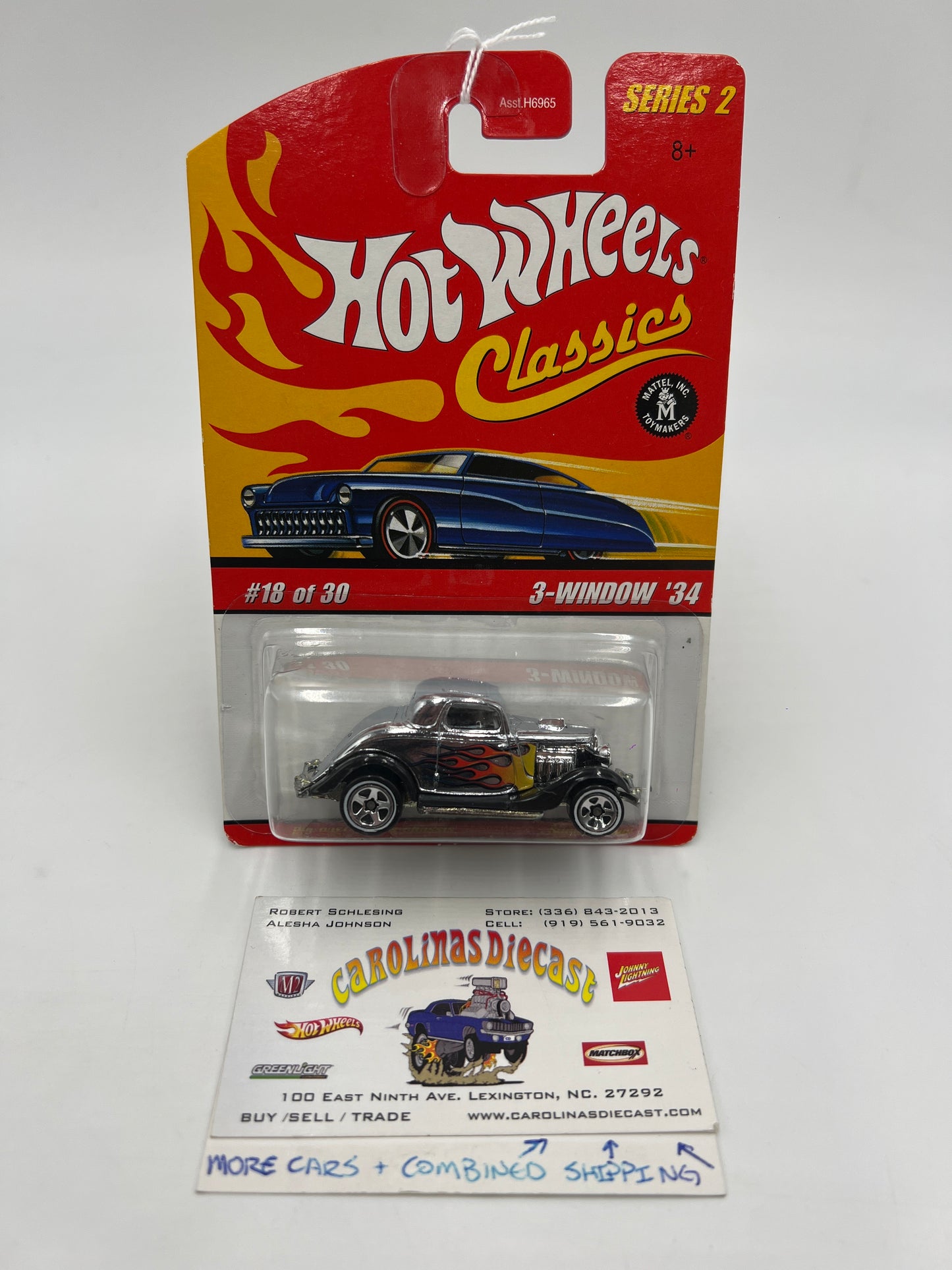 Hot Wheels Classics Series 2 #18 3-Window 34 Chrome SR