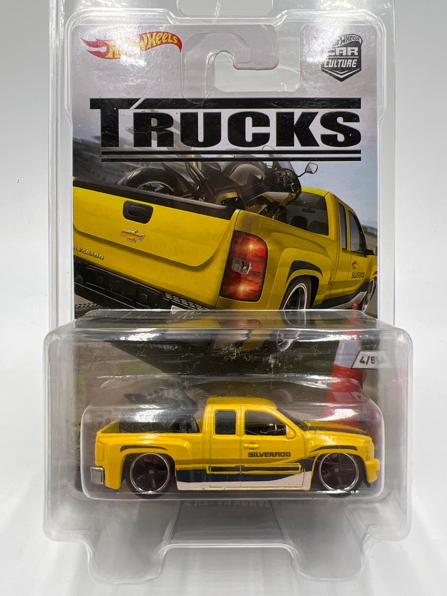 Hot Wheels Car Culture Trucks #4 Chevy Silverado Yellow W/Protector