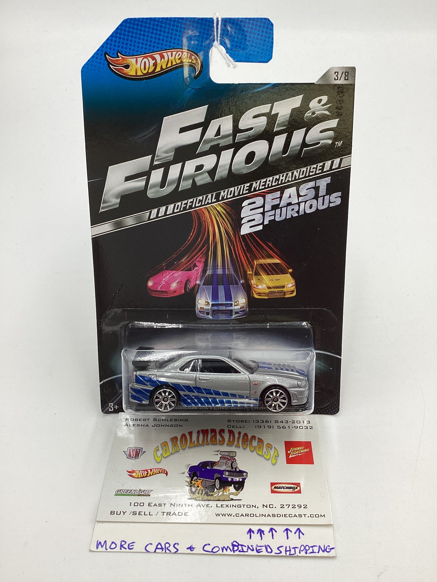 2013 Hot Wheels Fast and Furious #3 Nissan Skyline GT-R R34 Silver