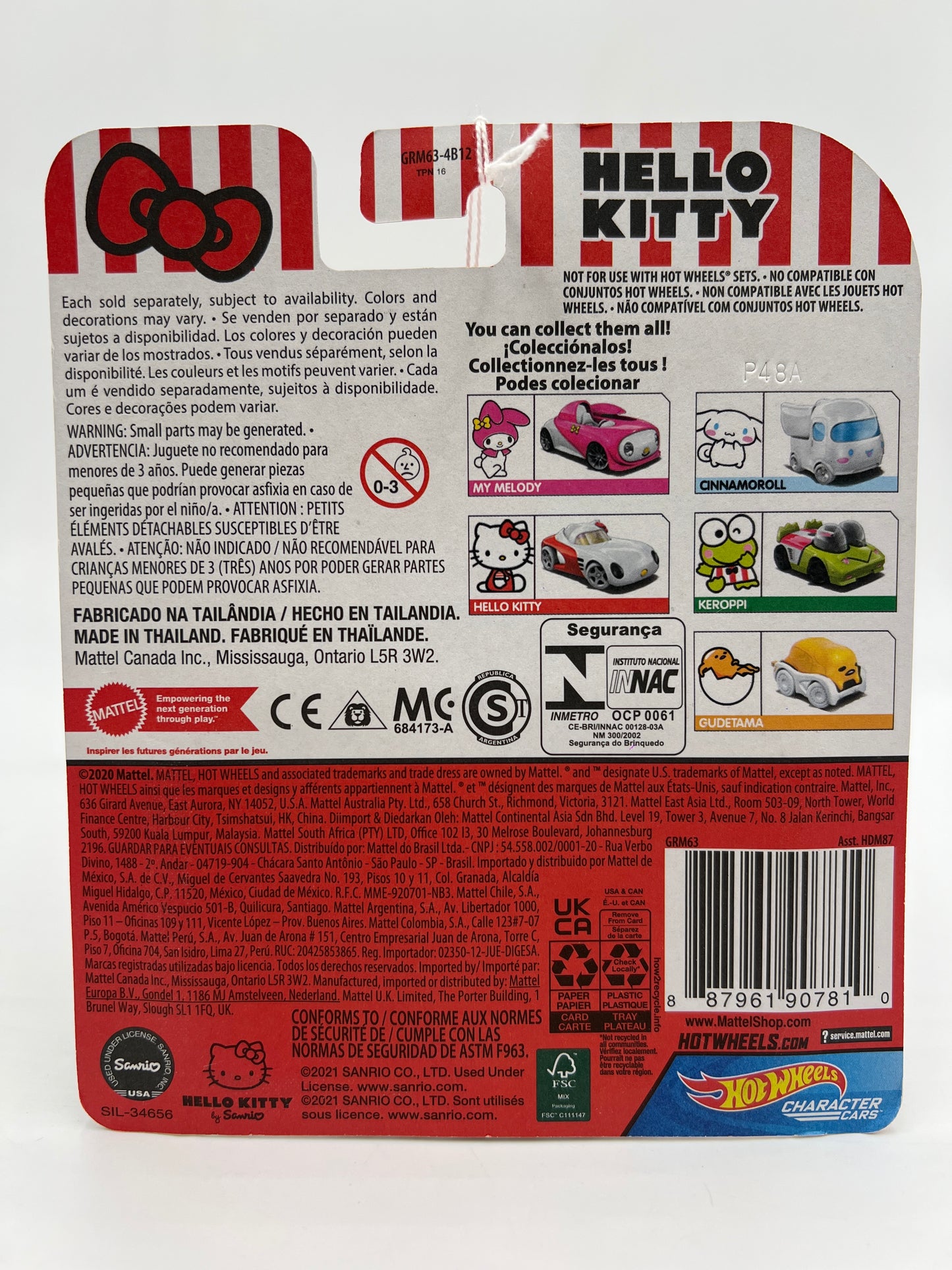 Hot Wheels Character Cars Hello Kitty Red/White
