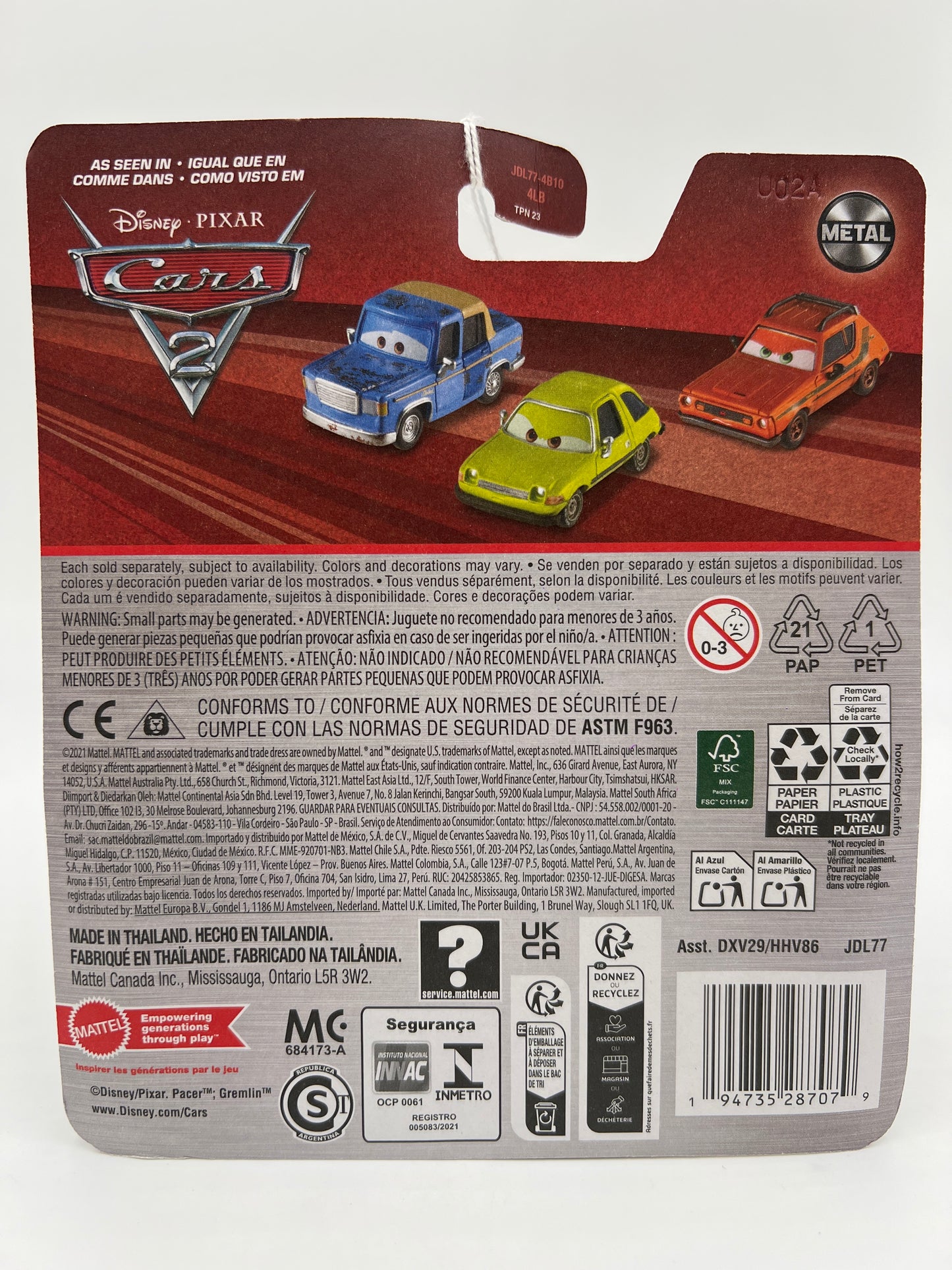 Disney Pixar Cars 2 Grem Orange 140B