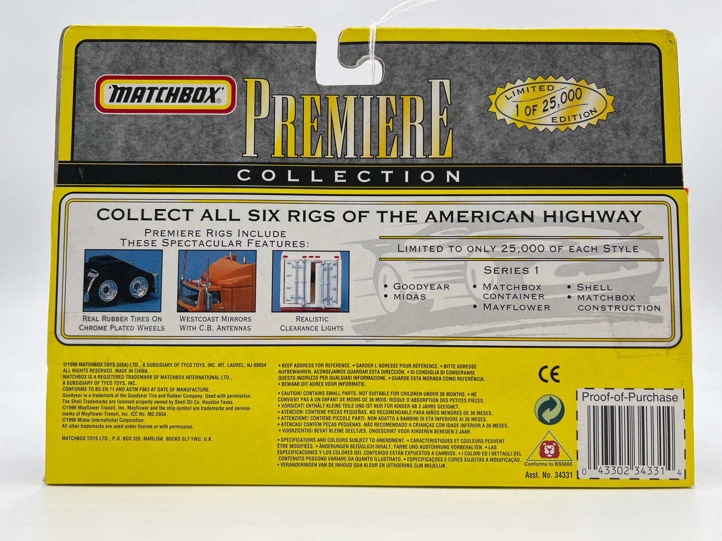 Matchbox Premiere Rigs Series 1 Peterbilt Conventional Construction