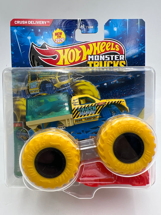 2026 Hot Wheels Monster Trucks Beast Bashers #5 Crush Delivery Shark Transport