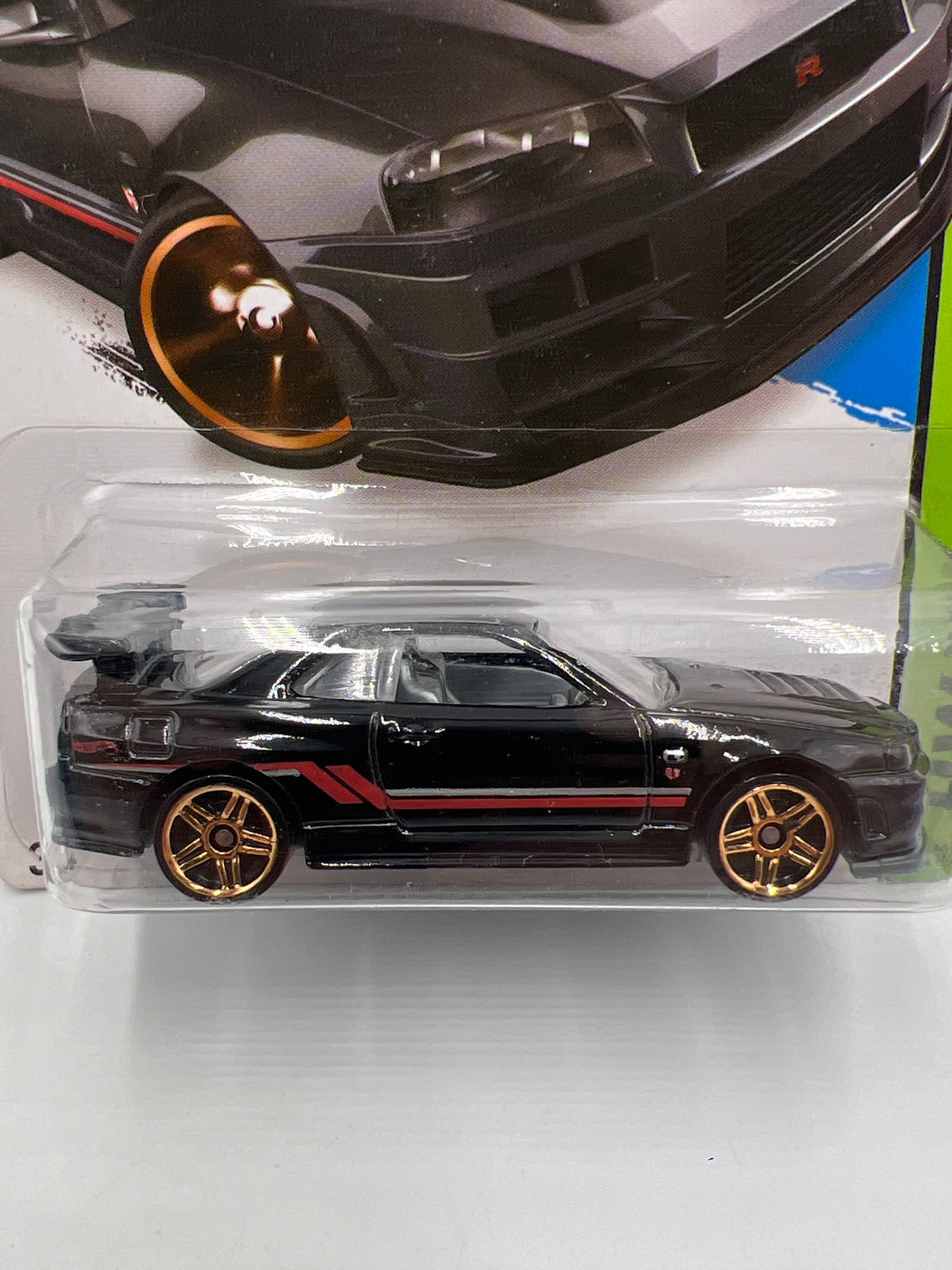 2014 Hot Wheels Workshop #230 Nissan Skyline GT-R R34 Black W/Protector