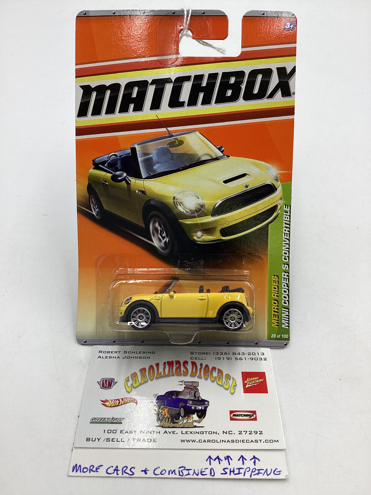 2011 Matchbox #28 Retro Rides Mini Cooper Convertible Yellow 64C