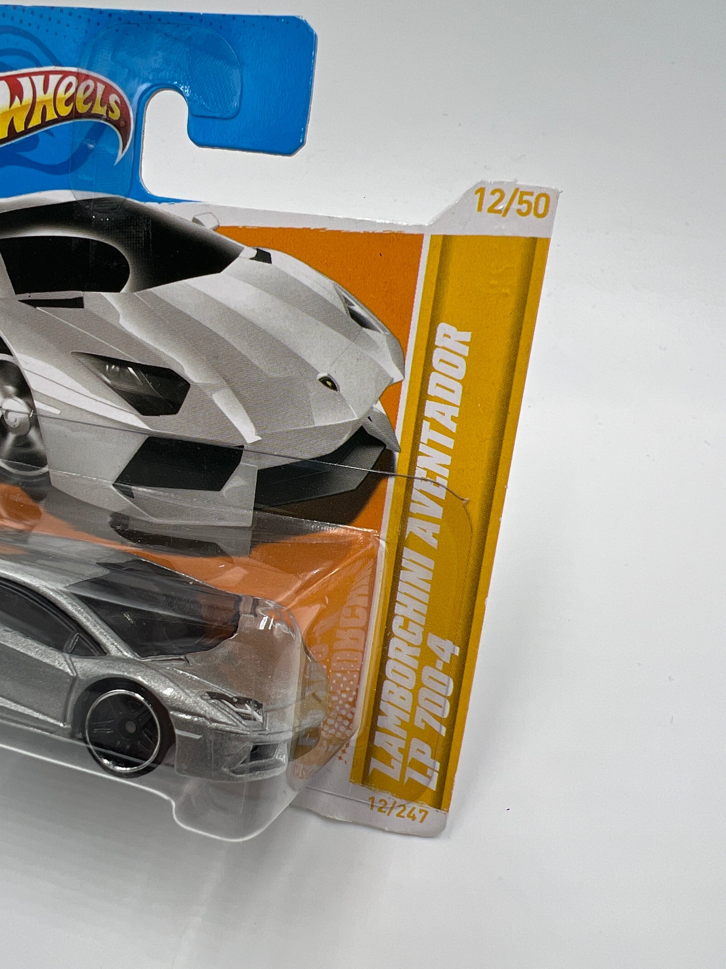 2012 Hot Wheels Short Card Premiere #12 Lamborghini Aventador LP 700-4 Silver W/Protector 1