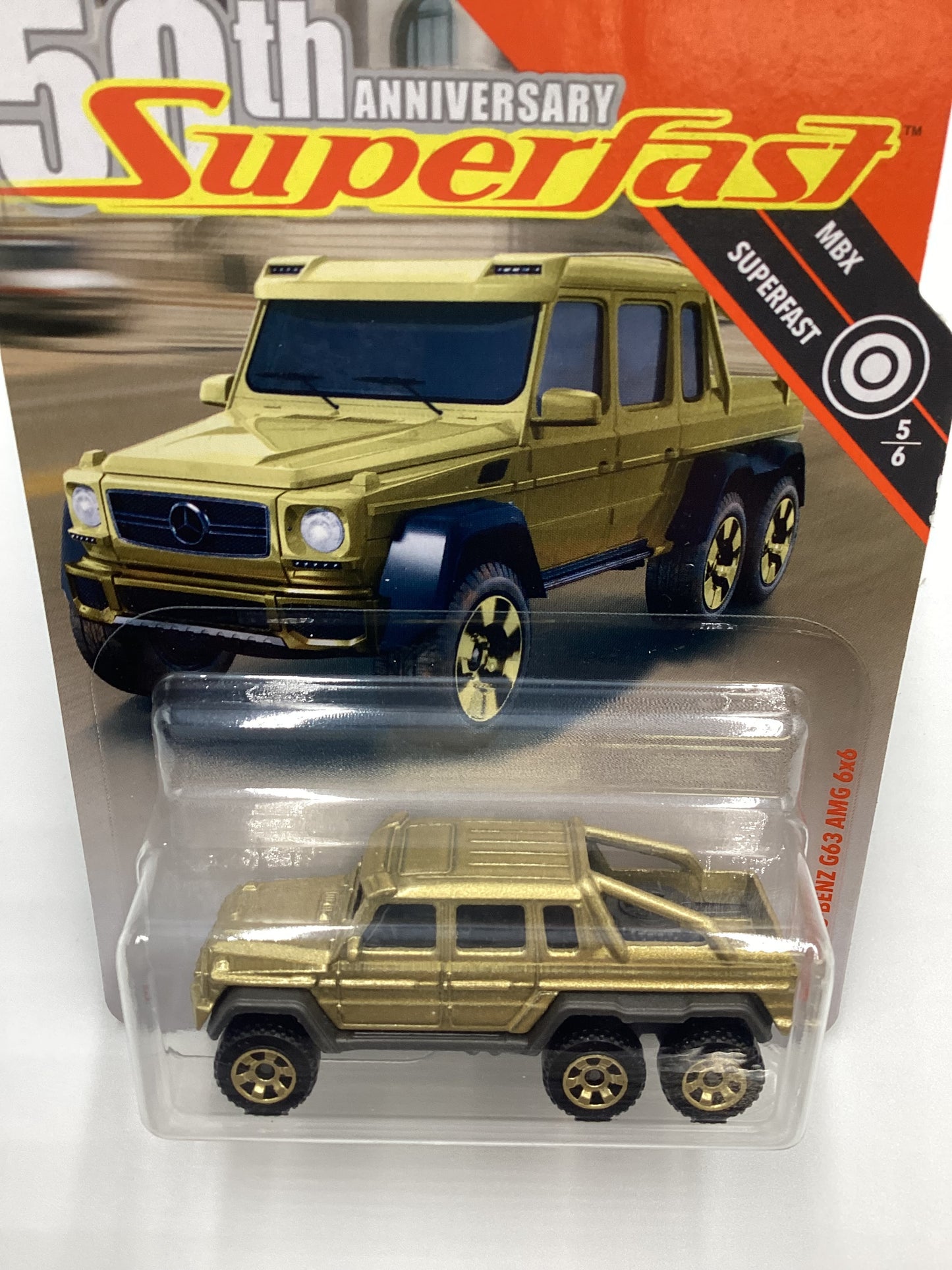 2019 Matchbox 50th Anniversary Superfast Gold Mercedes-Benz G63 AMG 6X6 Gold 163i