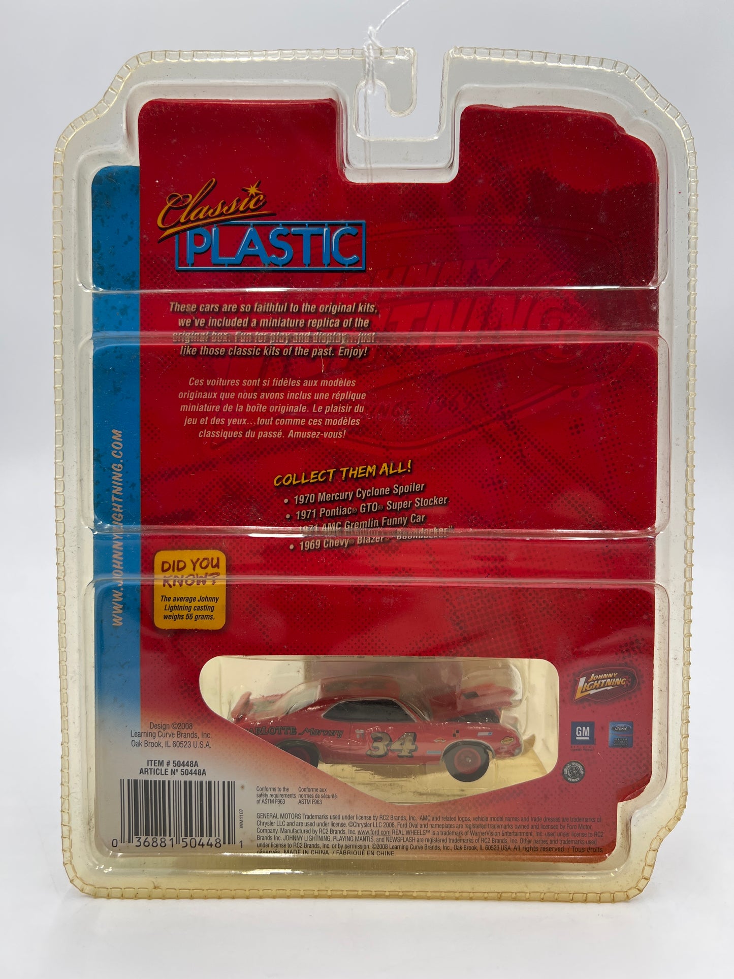 Johnny Lightning Classic Plastic R1 #1 70 Mercury Cyclone Spoiler Red 232C