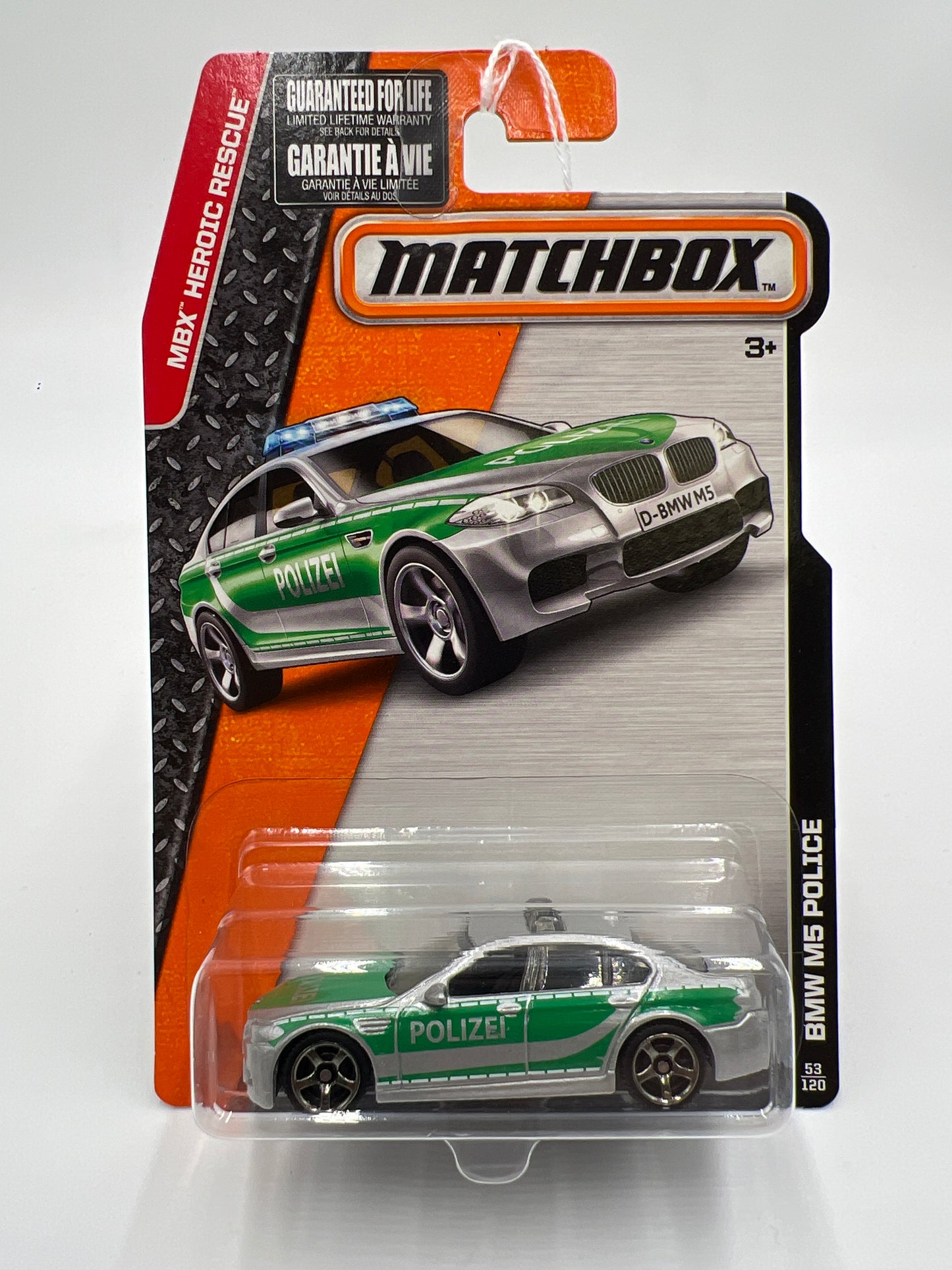 Matchbox MBX Heroic Rescue #53 BMW M5 Police Silver/Green 206B