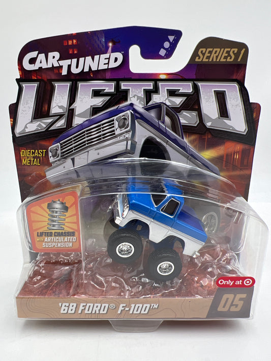MGA Car Tuned Target Exclusive Lifted Series 1 #5 68 Ford F-100 Blue/White
