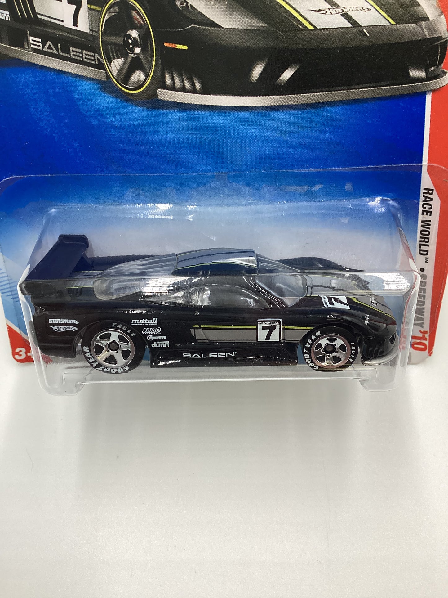 2010 Hot wheels #172 Saleen S7 Black Walmart Exclusive Goodyear Tires 239B