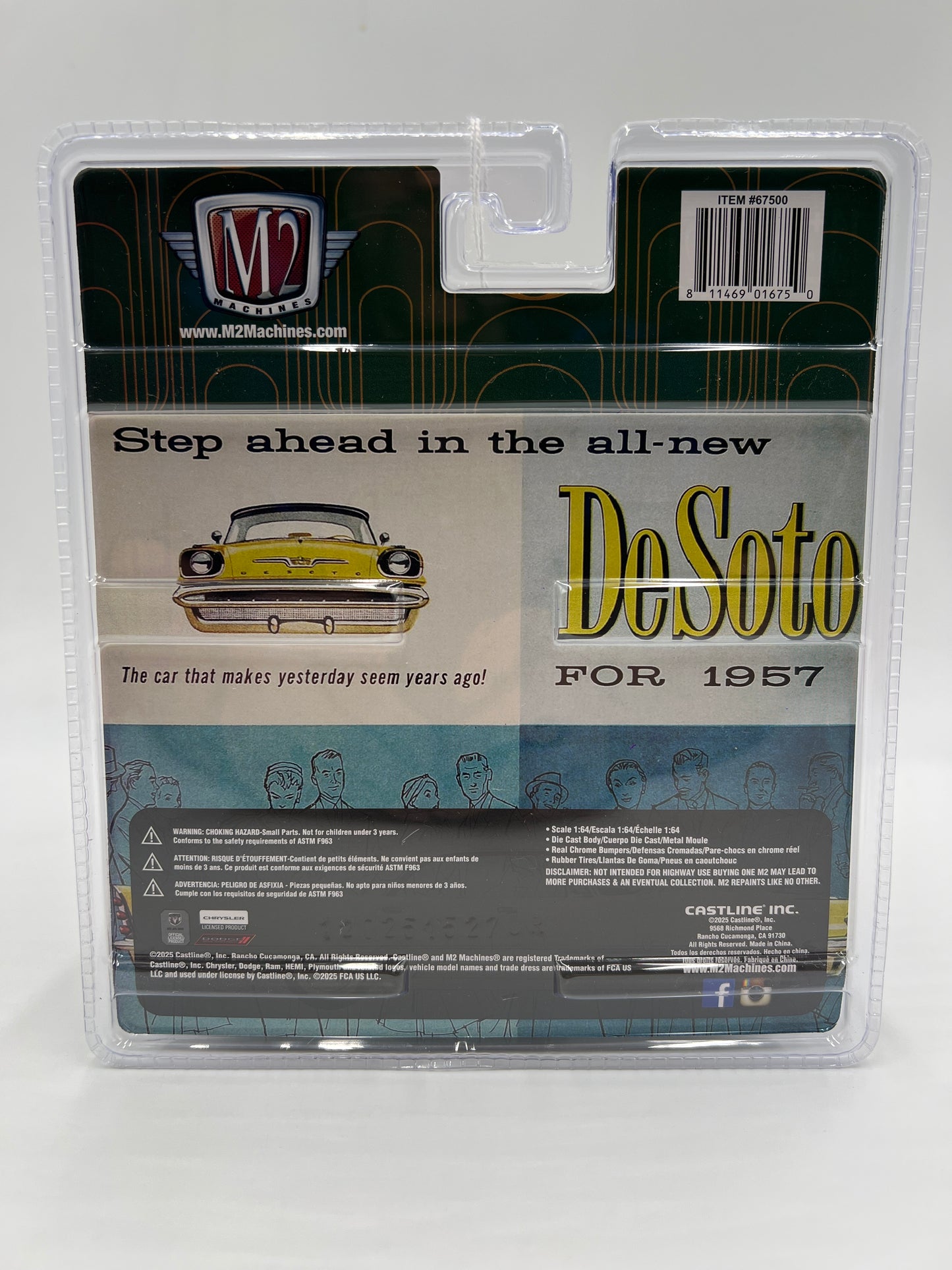 2025 M2 Machines Diorama 1957 DeSoto Fireflite Green R16 197H