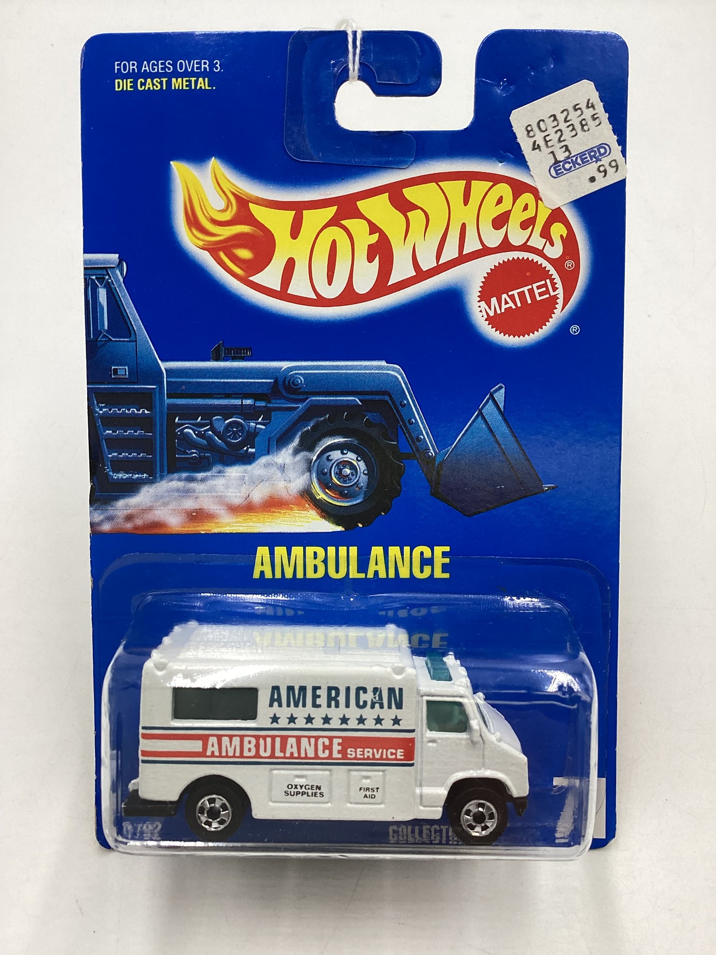 Hot Wheels Blue Card Collector No. 71 Ambulance White BW Wheels 239B