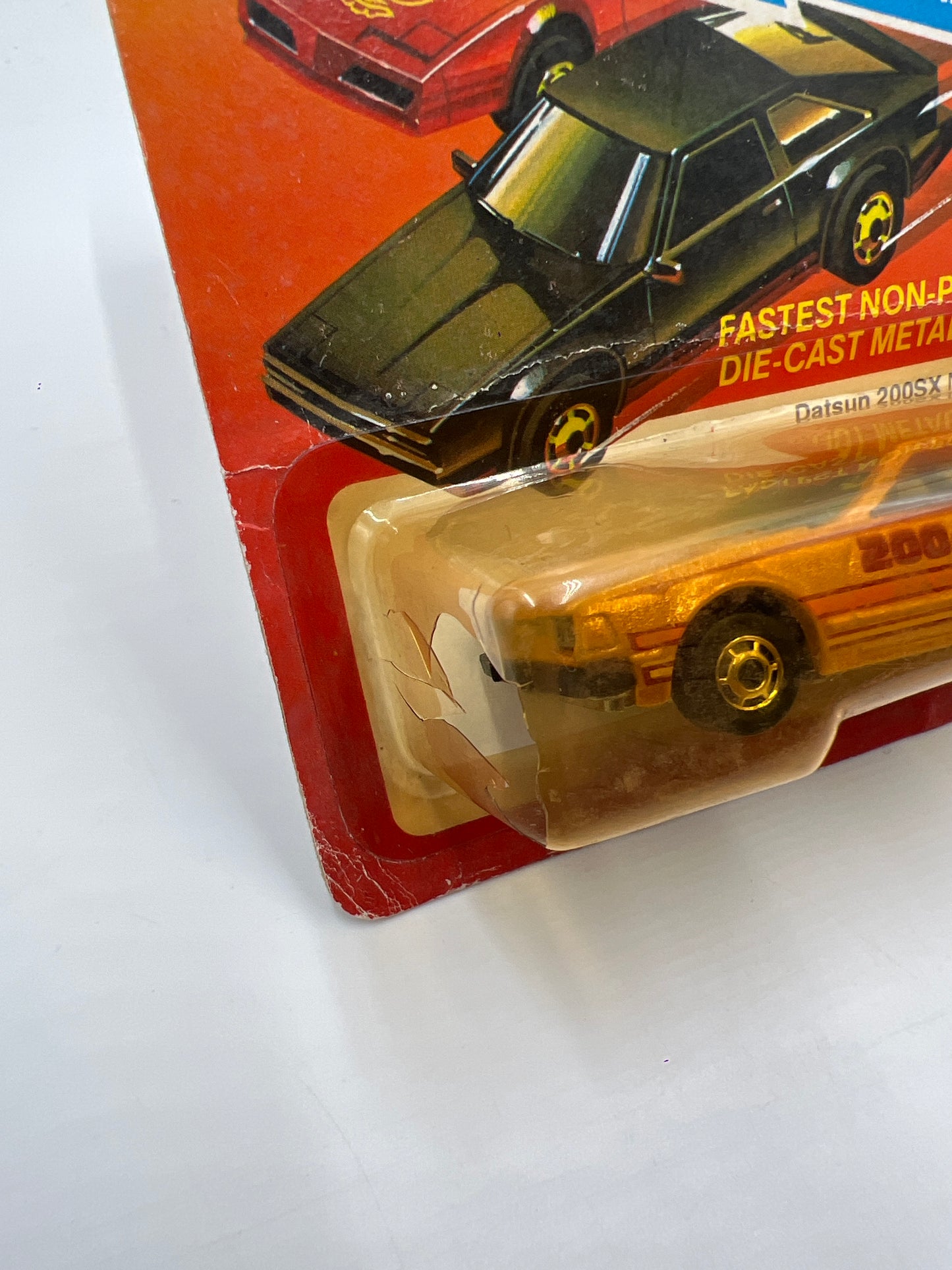 Hot Wheels Original 1982 The Hot Ones #3255 Datsun 200SX Unpunched W/Protector Bad Card/Blister
