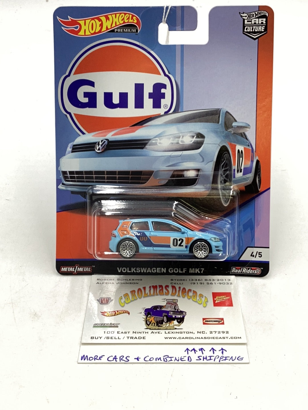 HOT WHEELS GULF Volkswagen Golf MK7 4/5 with protector