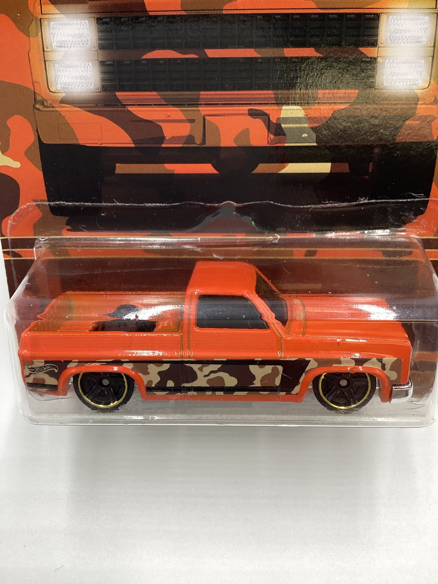 2017 Hot Wheels Walmart Camo Series #4 83 Chevy Silverado Orange 158B