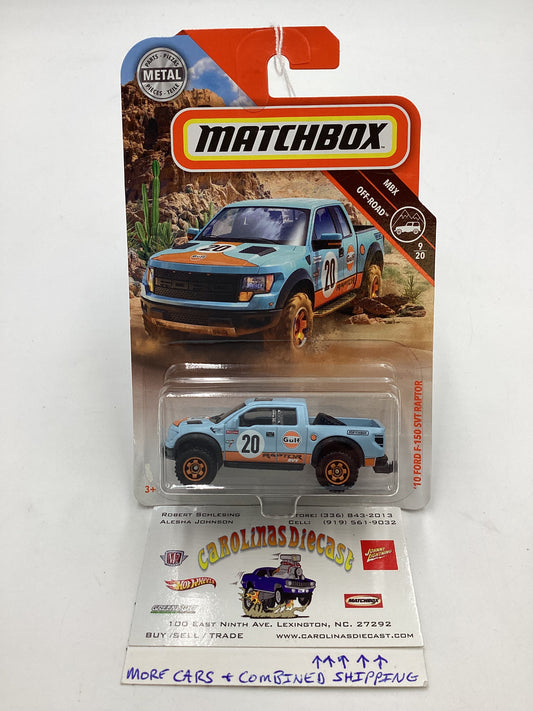 2018 Matchbox Off Road #9 10 Ford F-150 f150 SVT Raptor Gulf 208A