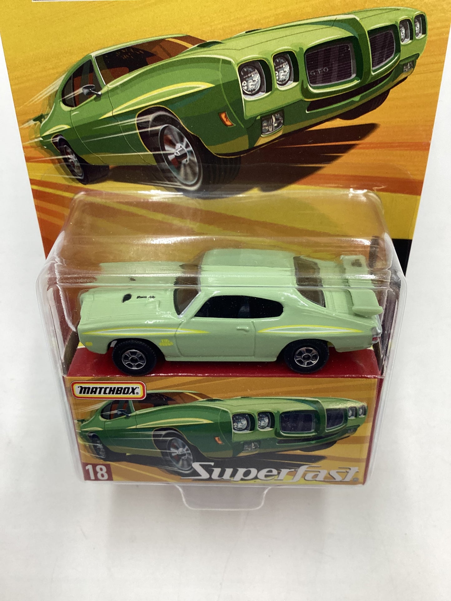 Matchbox 2005 Superfast #18 1970 Pontiac GTO judge green