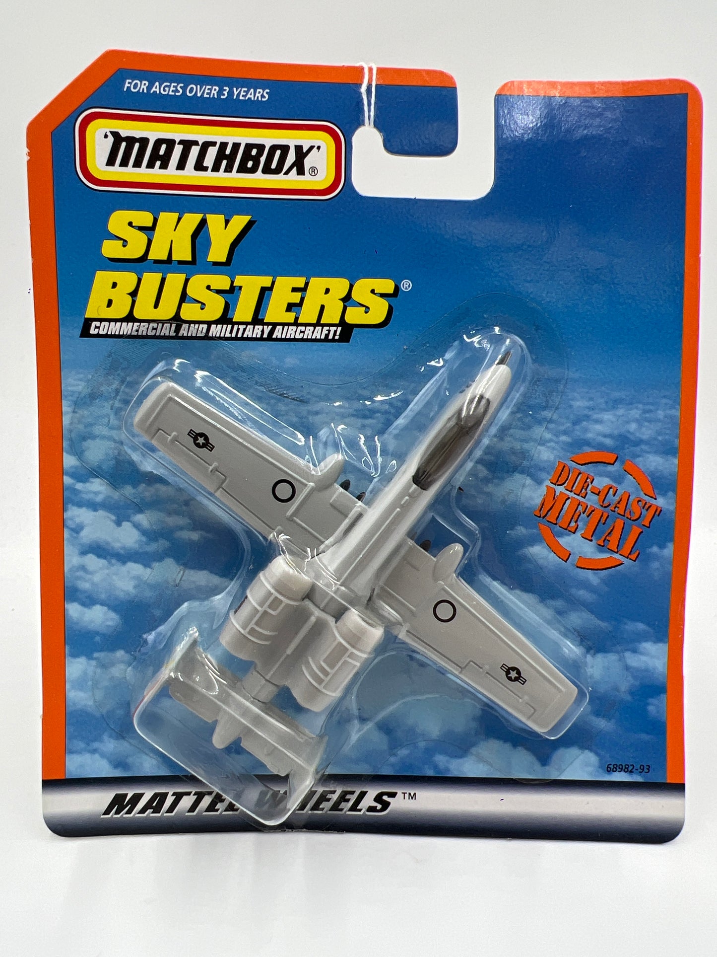 Matchbox Sky Busters Warthog A-10A Military Plane Gray