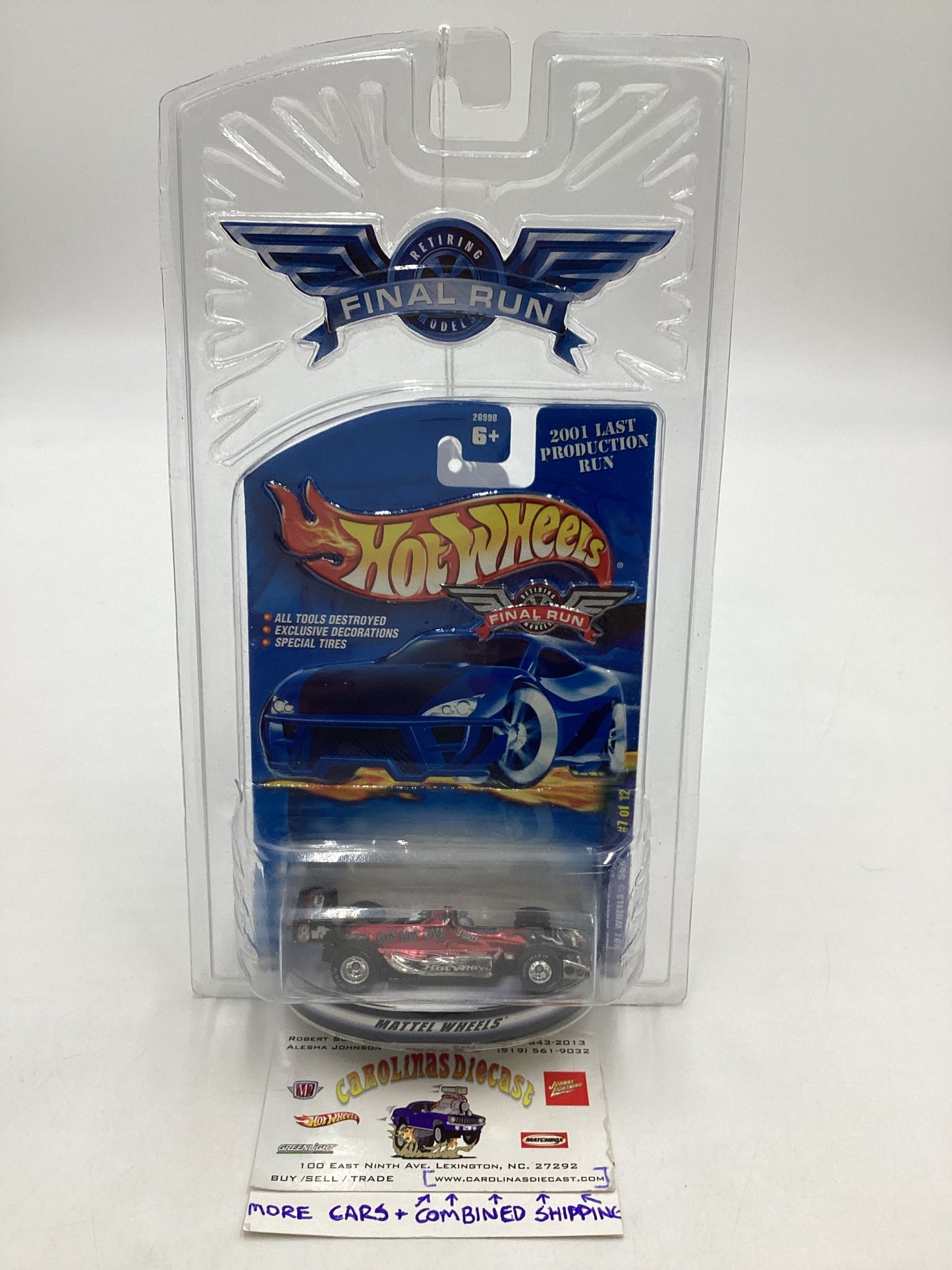 2001 Hot Wheels Final Run #7 Hot Wheels 500 Red