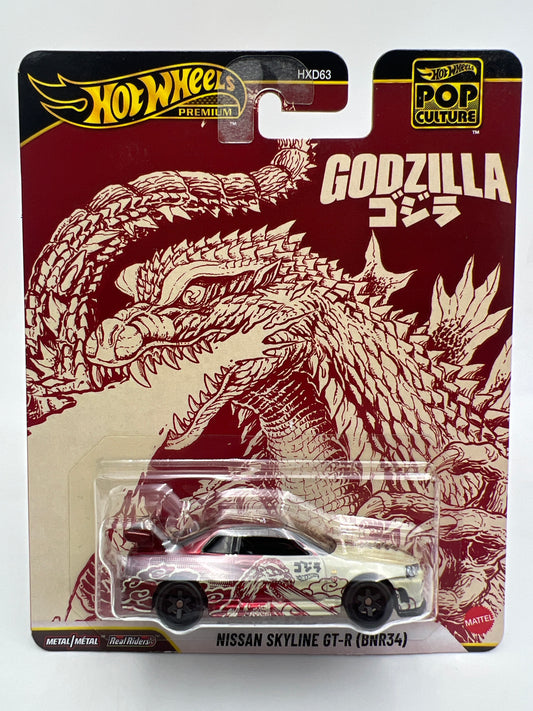 Hot Wheels Premium Pop Culture Godzilla Nissan Skyline GT-R BNR34 W/Protector