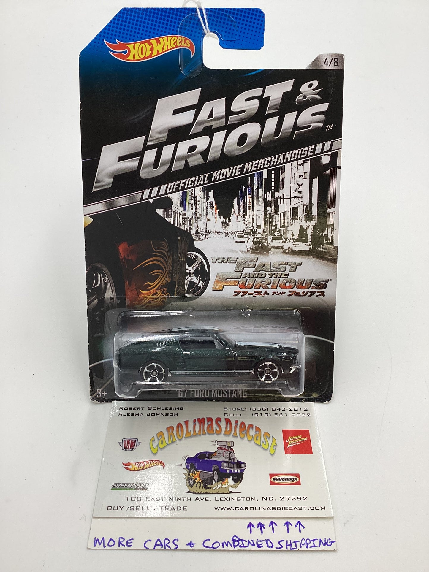 2014 Hot Wheels Fast and Furious #4 67 Ford Mustang Green 74G