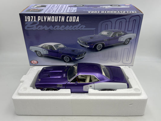 Acme 1:18 Scale 1 Of Only 350 Made 1971 Plymouth 383 Cuda Purple W/Box VHTF