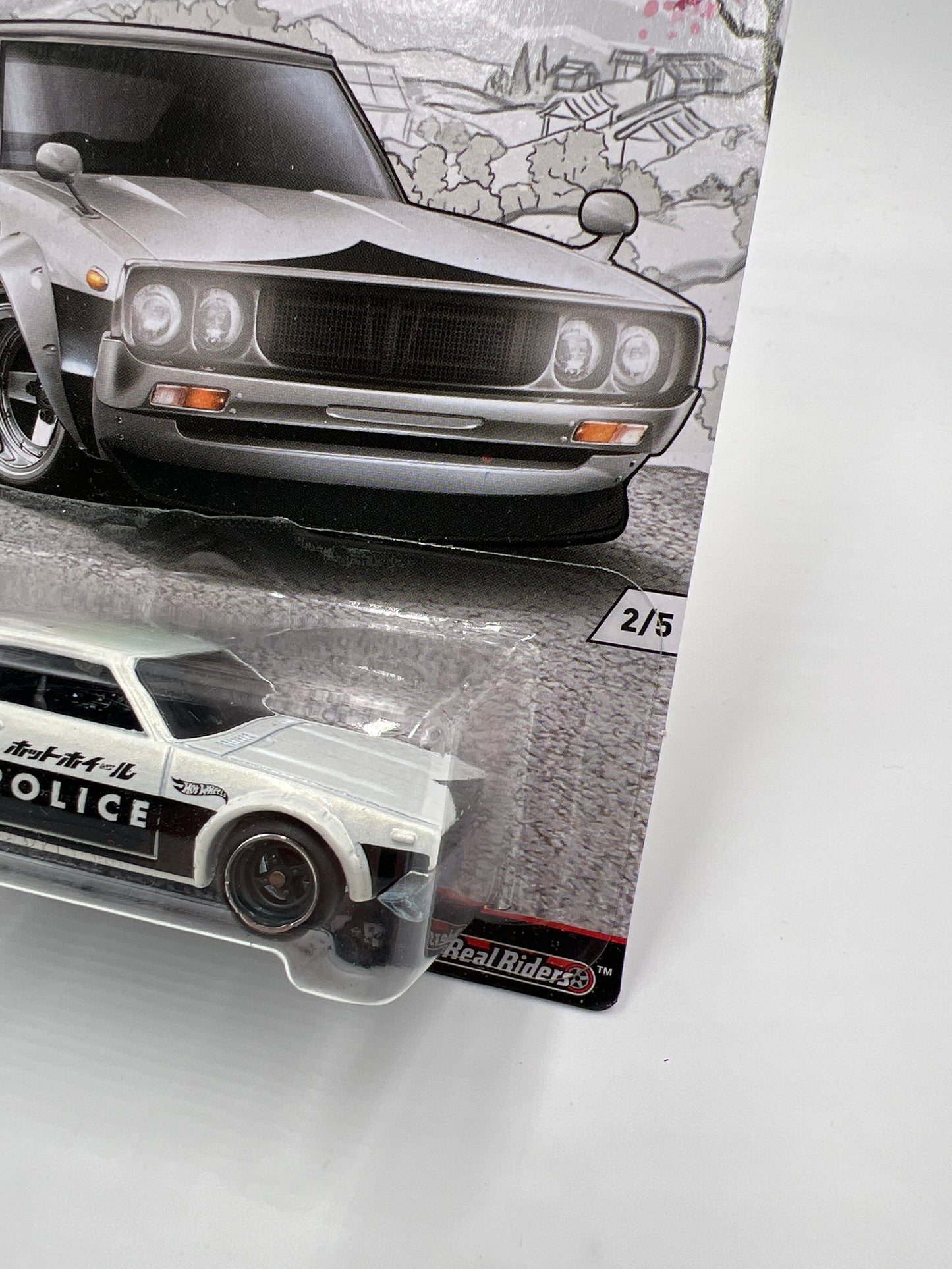 Hot Wheels Car Culture Japan Historics 1 #2 Nissan Skyline 2000GT-R Black/White Police W/Protector
