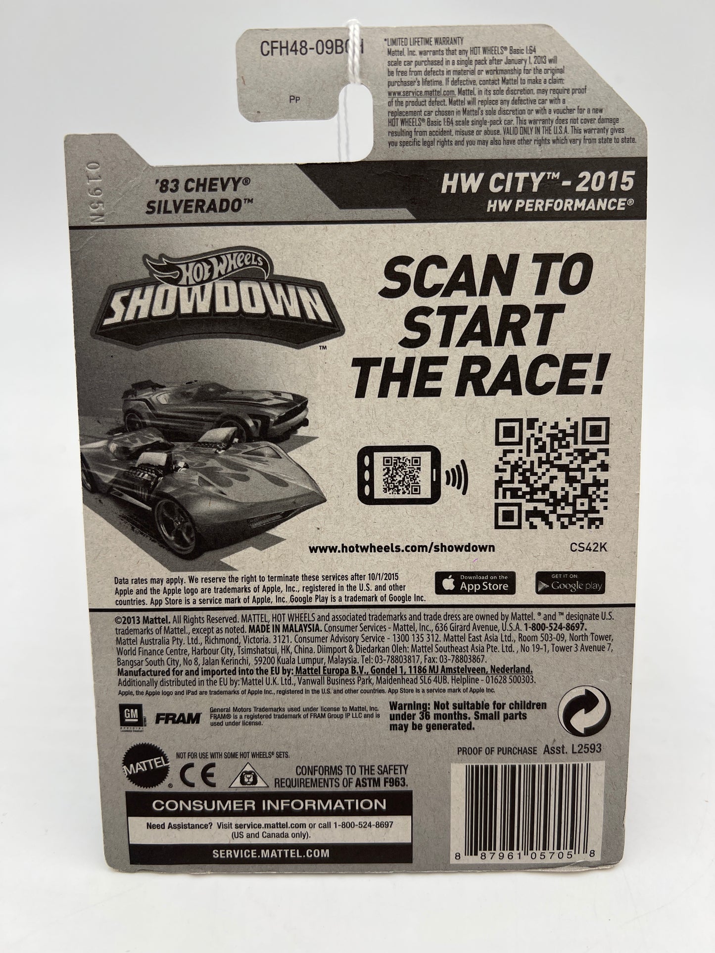 2015 Hot Wheels City #16 83 Chevy Silverado Orange