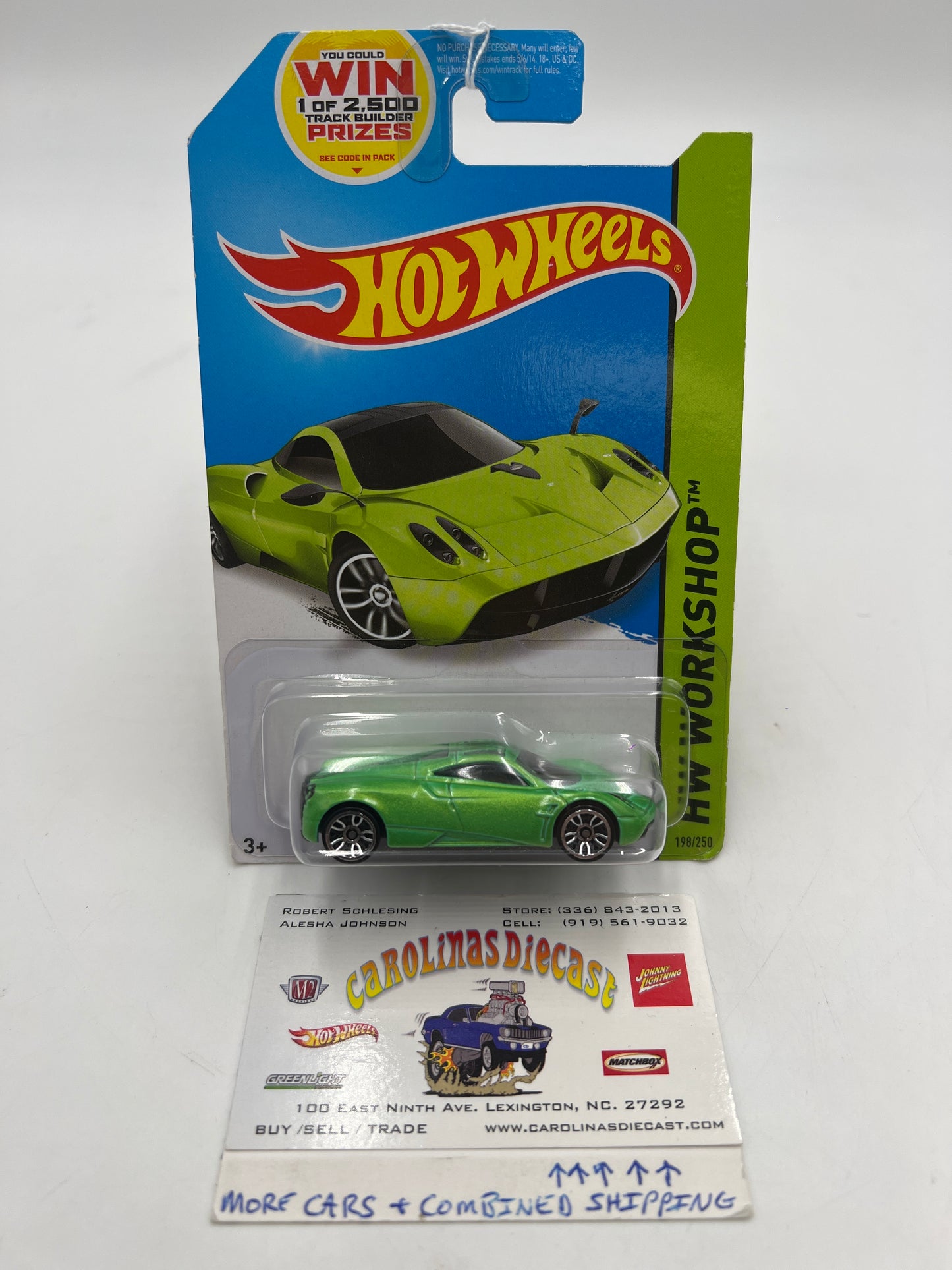 2014 Hot Wheels Workshop #198 Pagani Huayra Green 104E