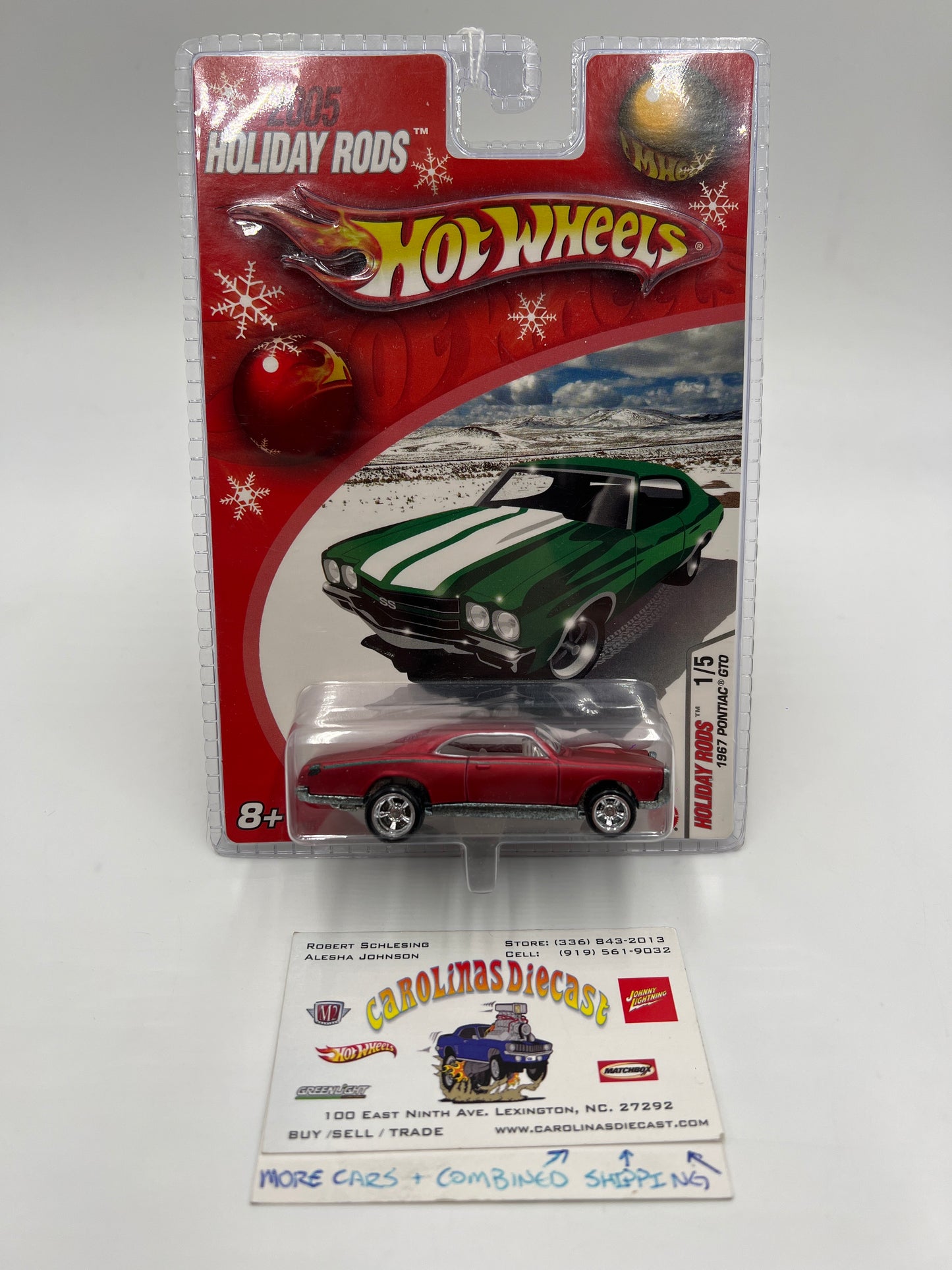Hot Wheels 2005 Holiday Rods #1 1967 Pontiac GTO Satin Red
