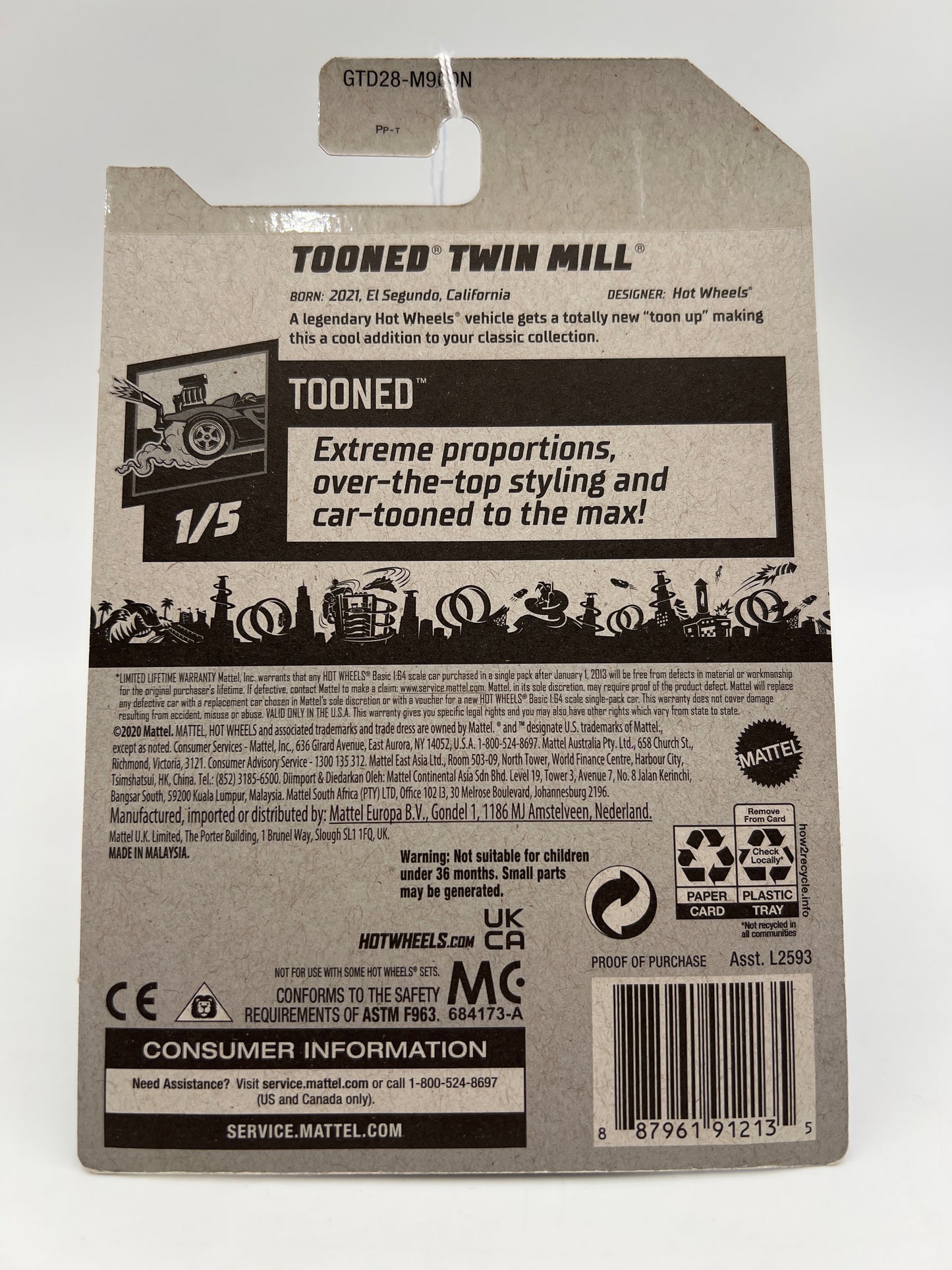 2021 Hot Wheels Walmart Exclusive Zamac 15 #13 Tooned Twin Mill