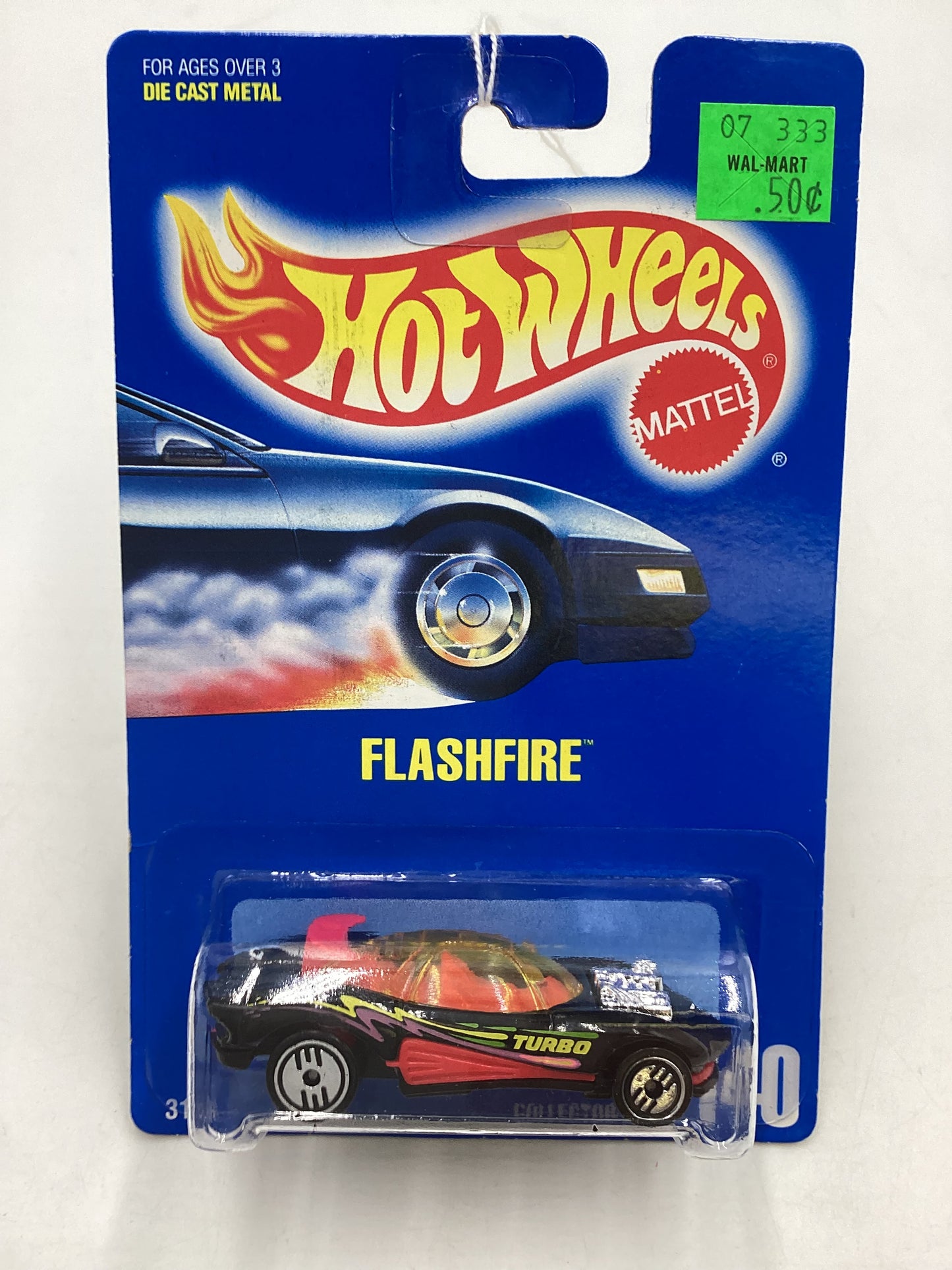 Hot Wheels Blue Card Collector  No. 140 Flashfire Black UH Chrome Wheels 240G