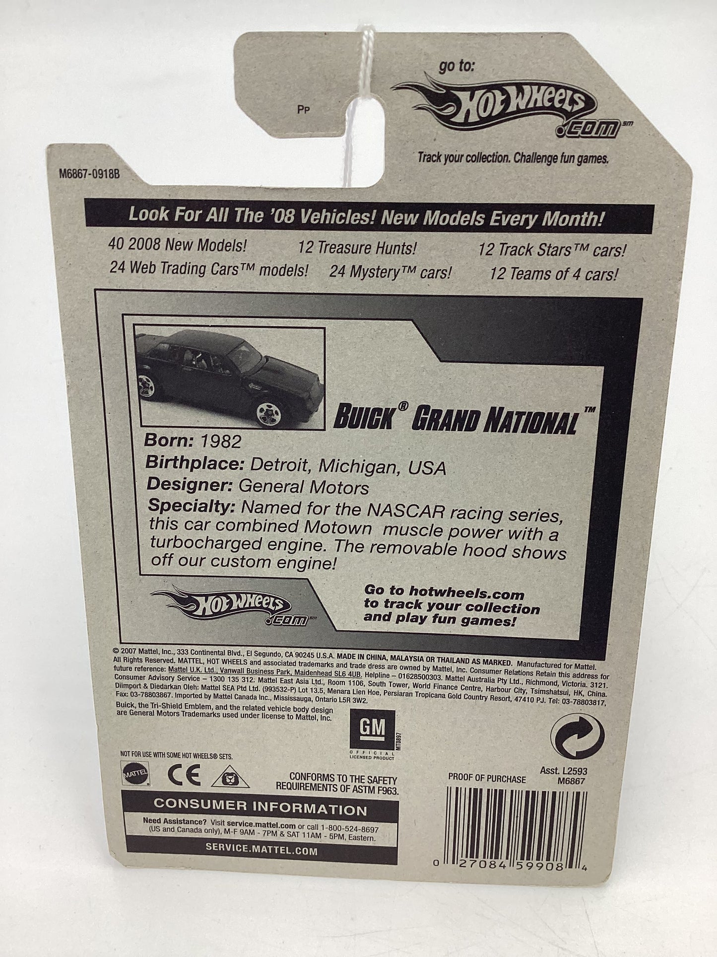 2008 Hot Wheels HW Team: Engine Revealers #153 Buick Grand National Gold 56B