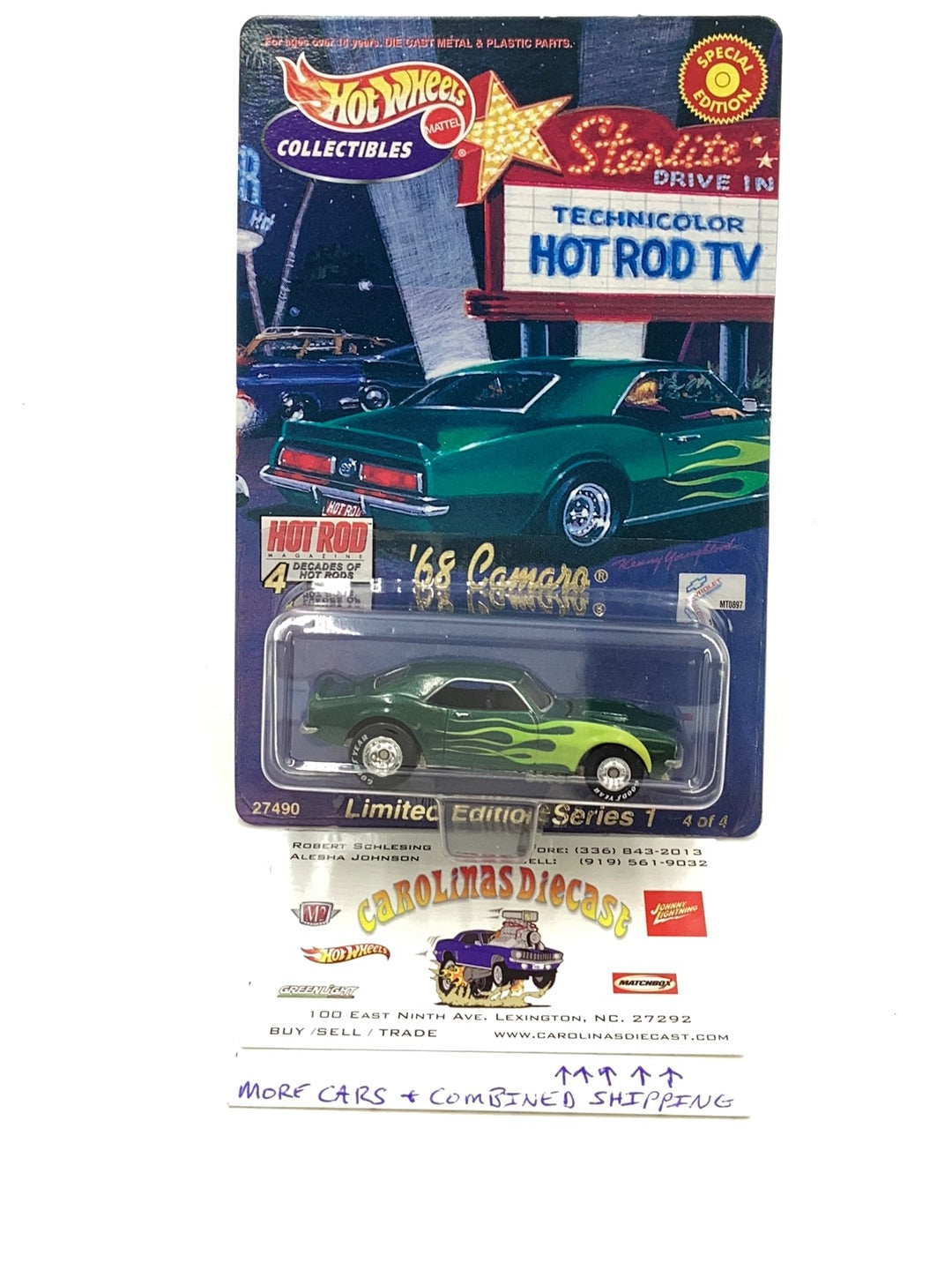 Hot Wheels Hot Rod TV 68 Camaro with protector – carolinasdiecast