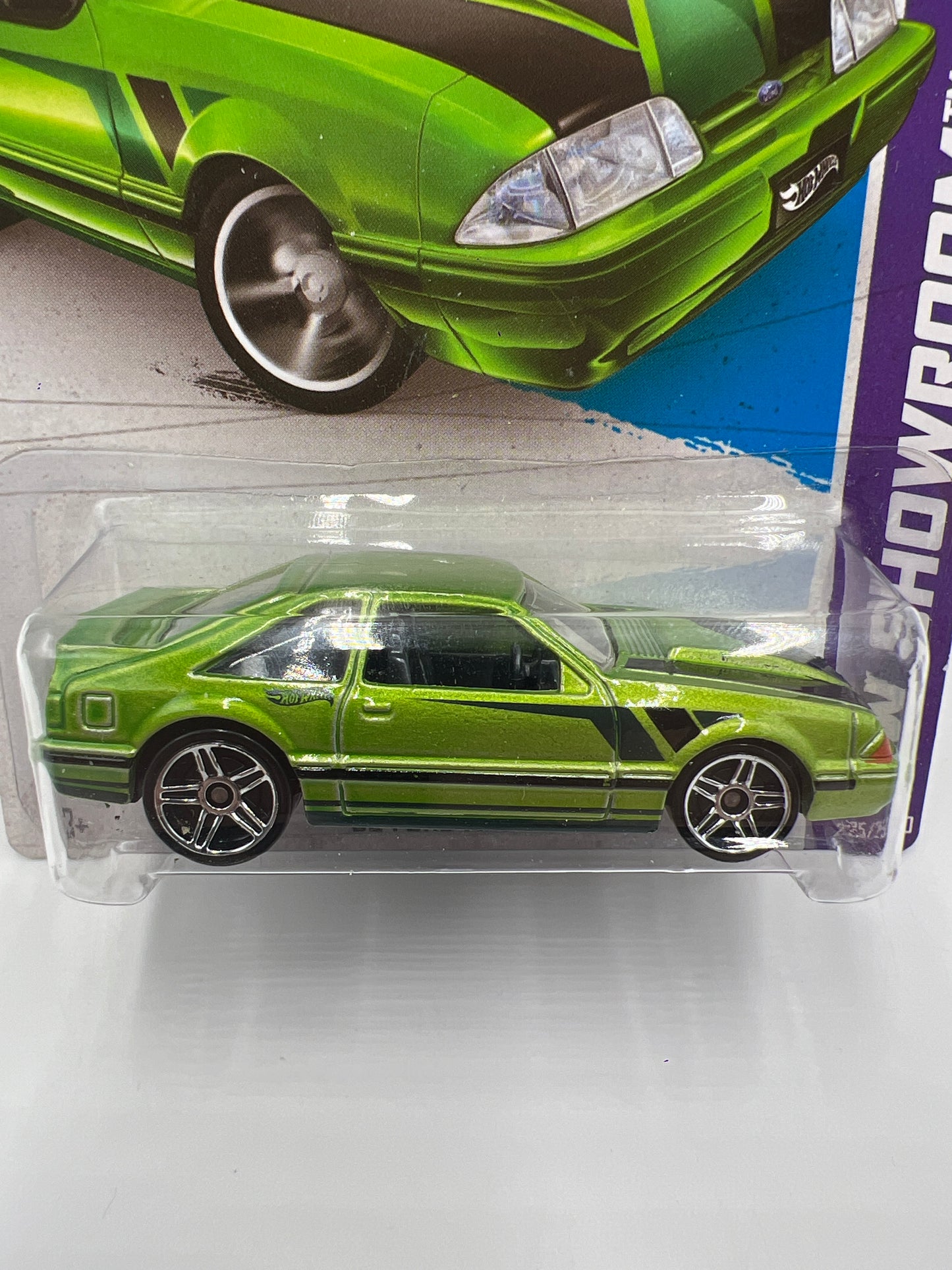 2013 Hot Wheels Showroom #225 Foxbody 92 Ford Mustang Green 21A