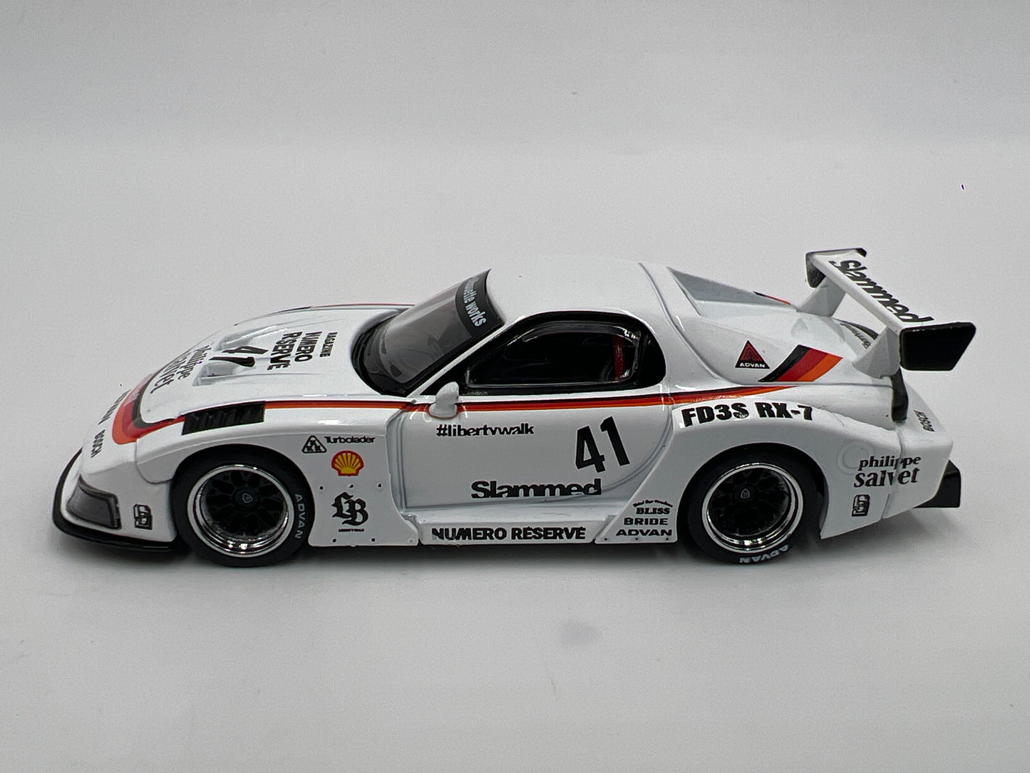 Mini GT #773 MiJo Exclusive Mazda RX-7 LB-Silhouette 41 Numero Reserve White