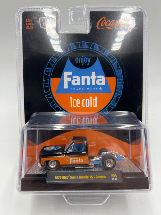 2025 M2 Machines Coca Cola Fanta 1976 GMC Sierra Grande 15 Custom A54 203D
