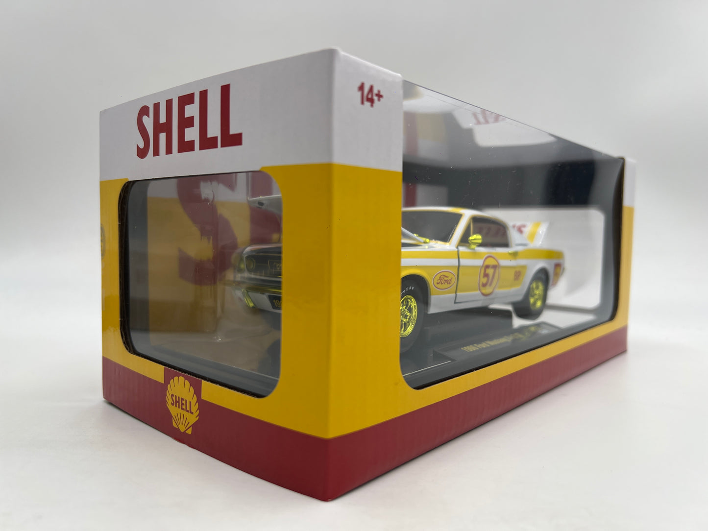 M2 Machines 1/24 CHASE Shell 1966 Ford Mustang 2+2 GT White/Yellow R133